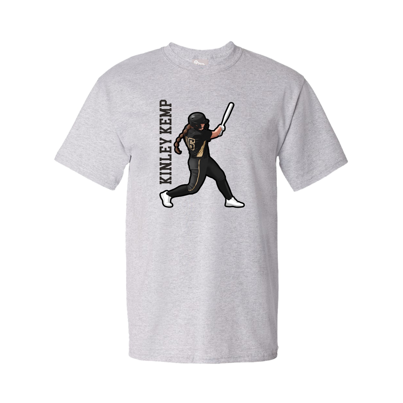 Tee — Name Vertical in Grey