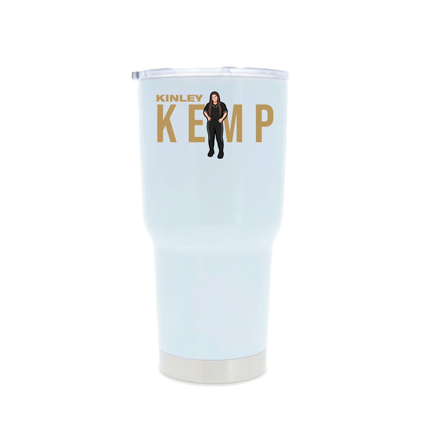 30oz Stainless Steel Tumbler — Player Name in White