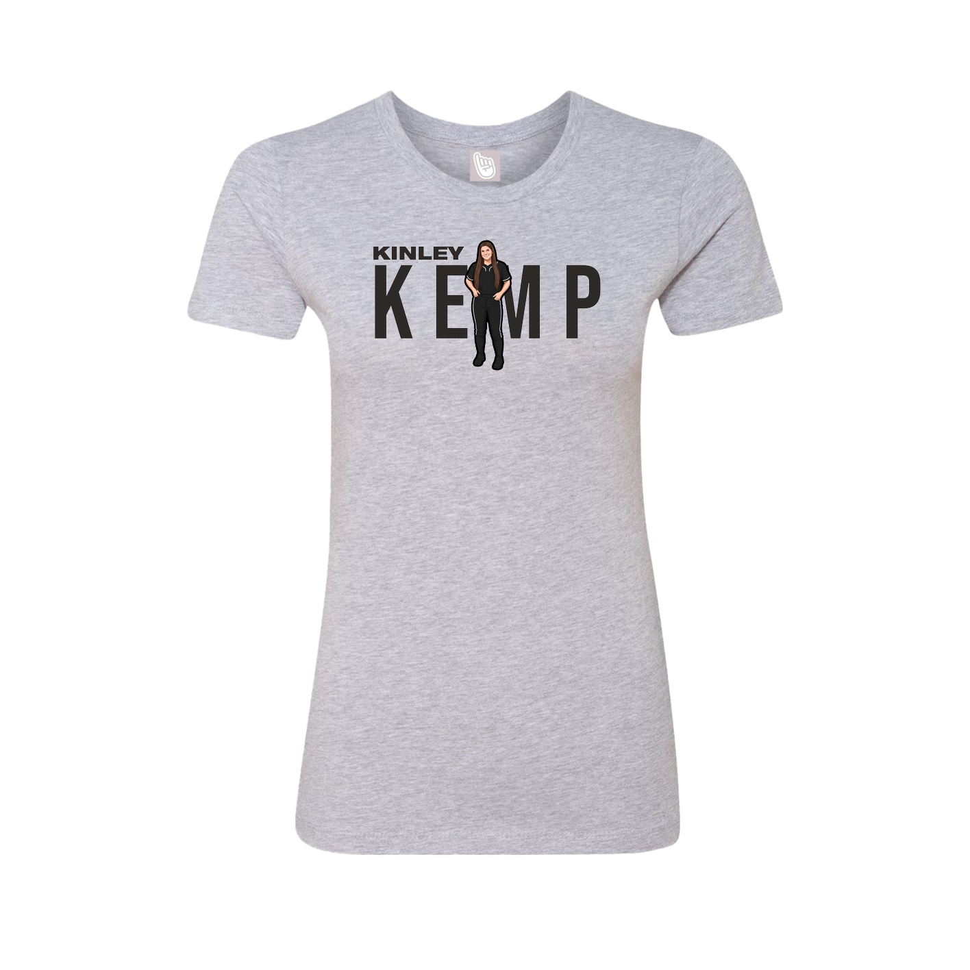 Fitted Women's Tee — Player Name in Grey