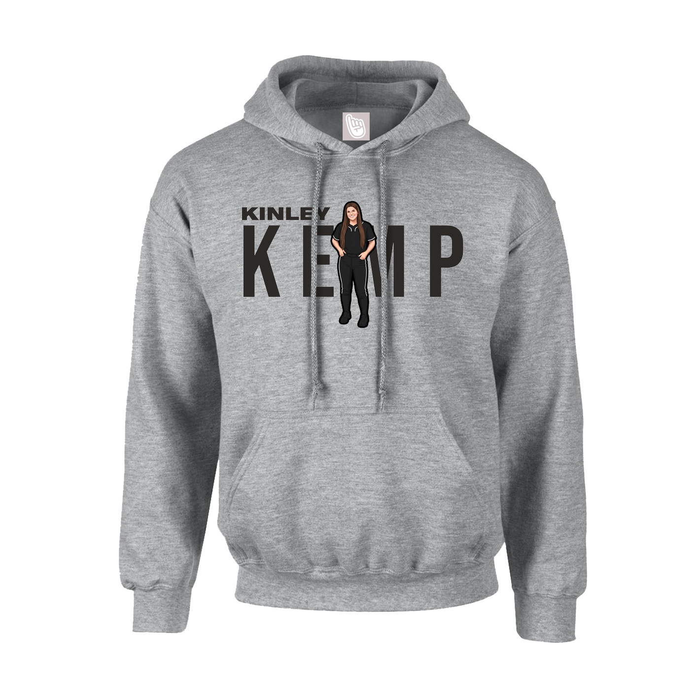 Youth Hoodie — Player Name in Grey