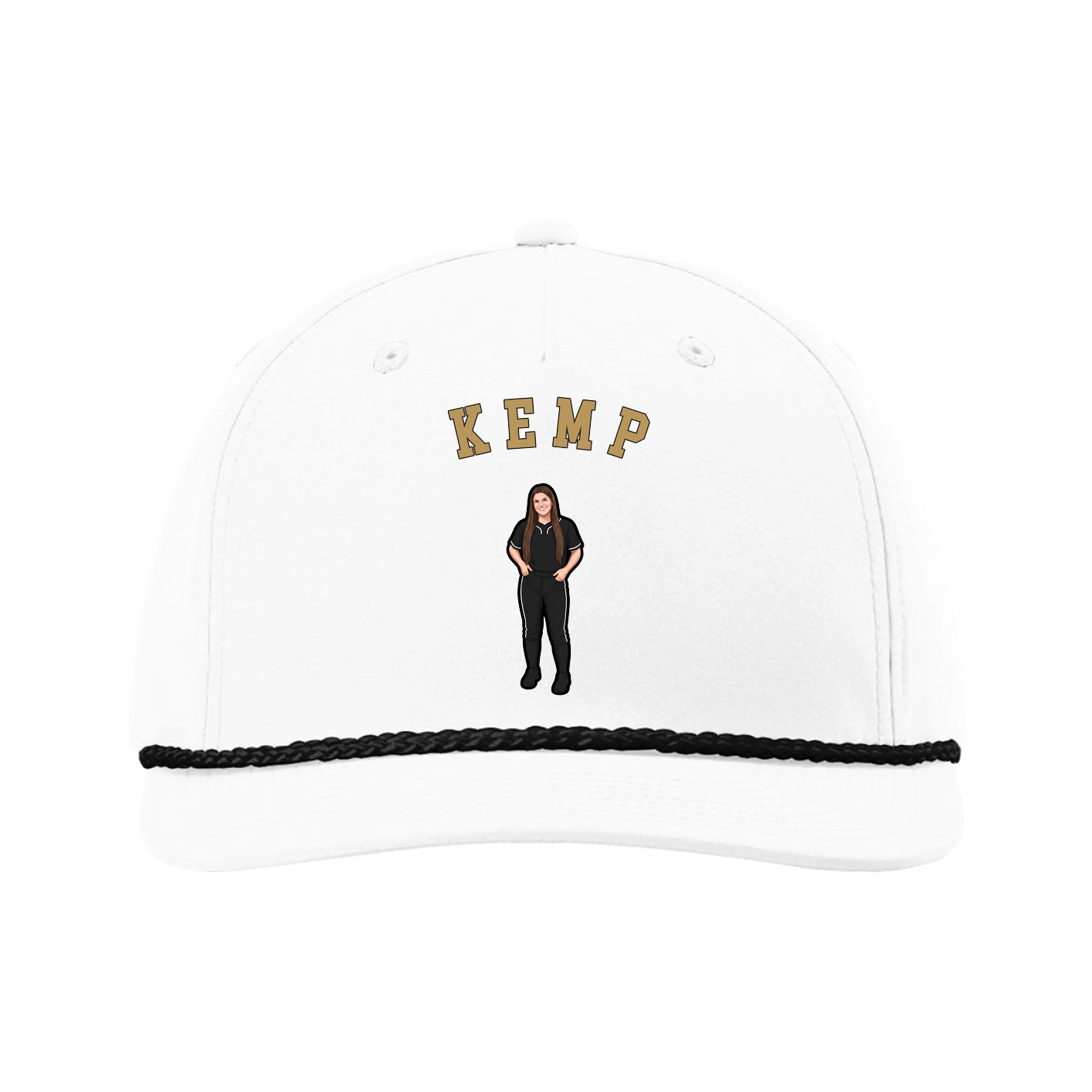Five-Panel Classic Rope Cap — Shirsey Arch in White