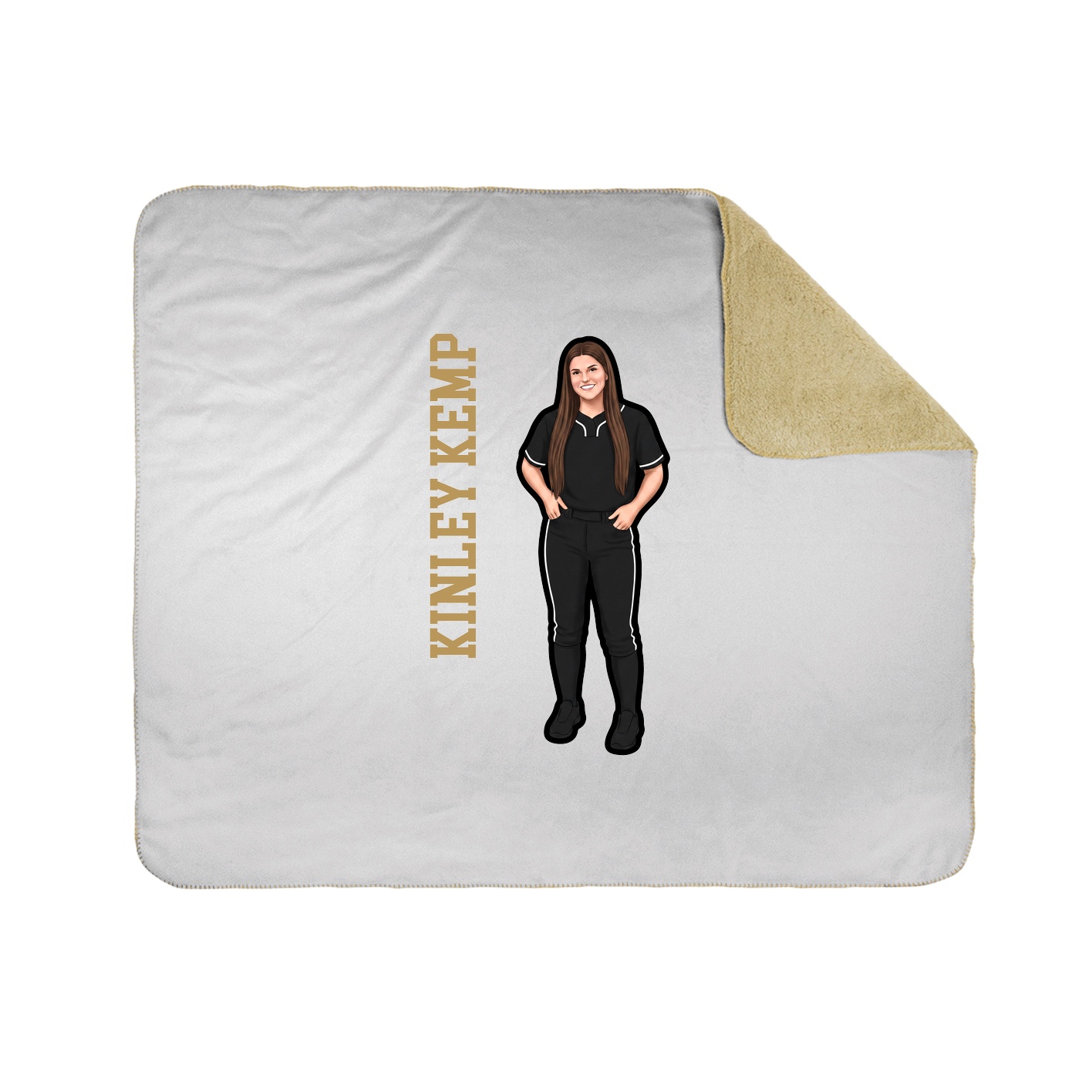 Throw Blanket — Name Vertical in White