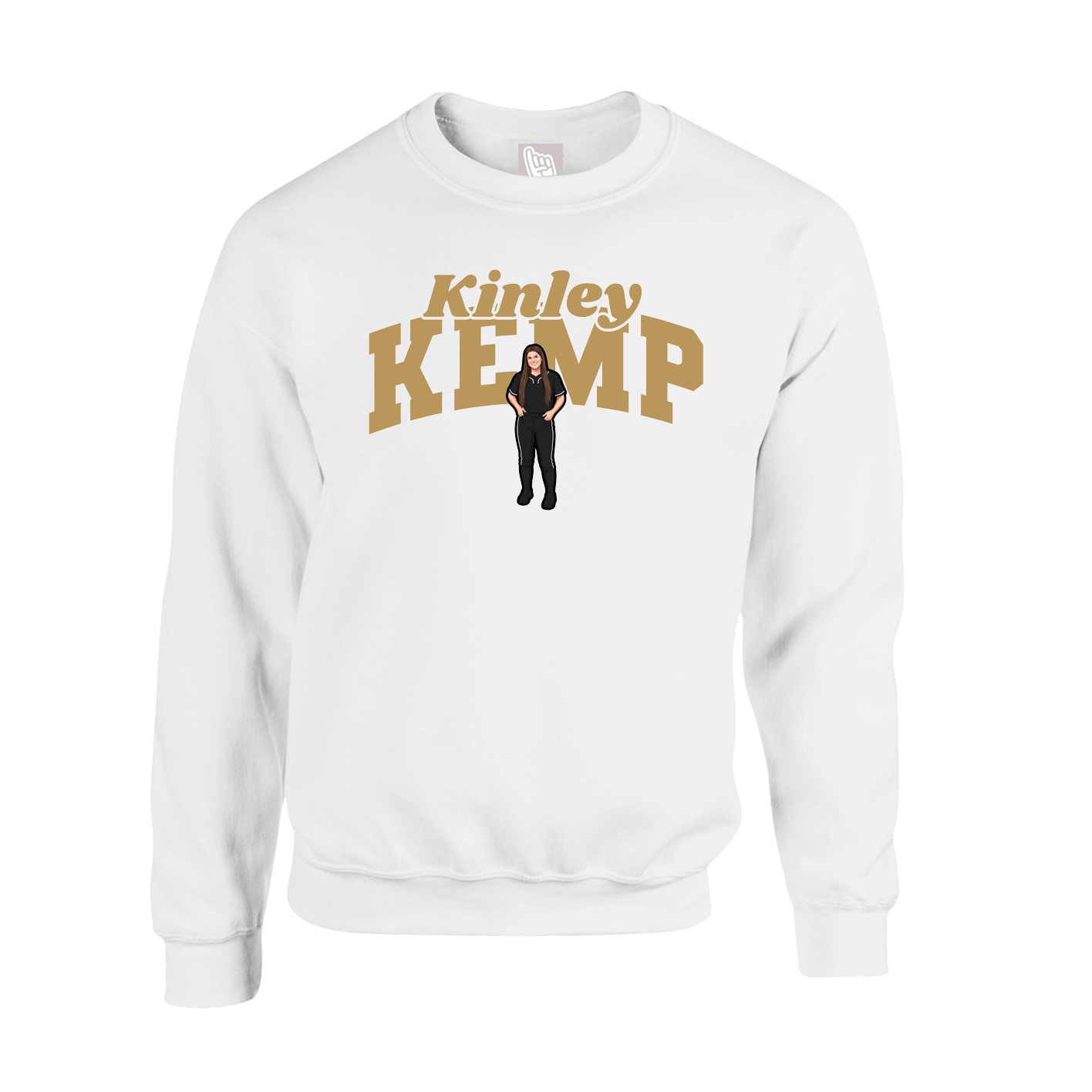 Fleece Crew — Signature Arch in White