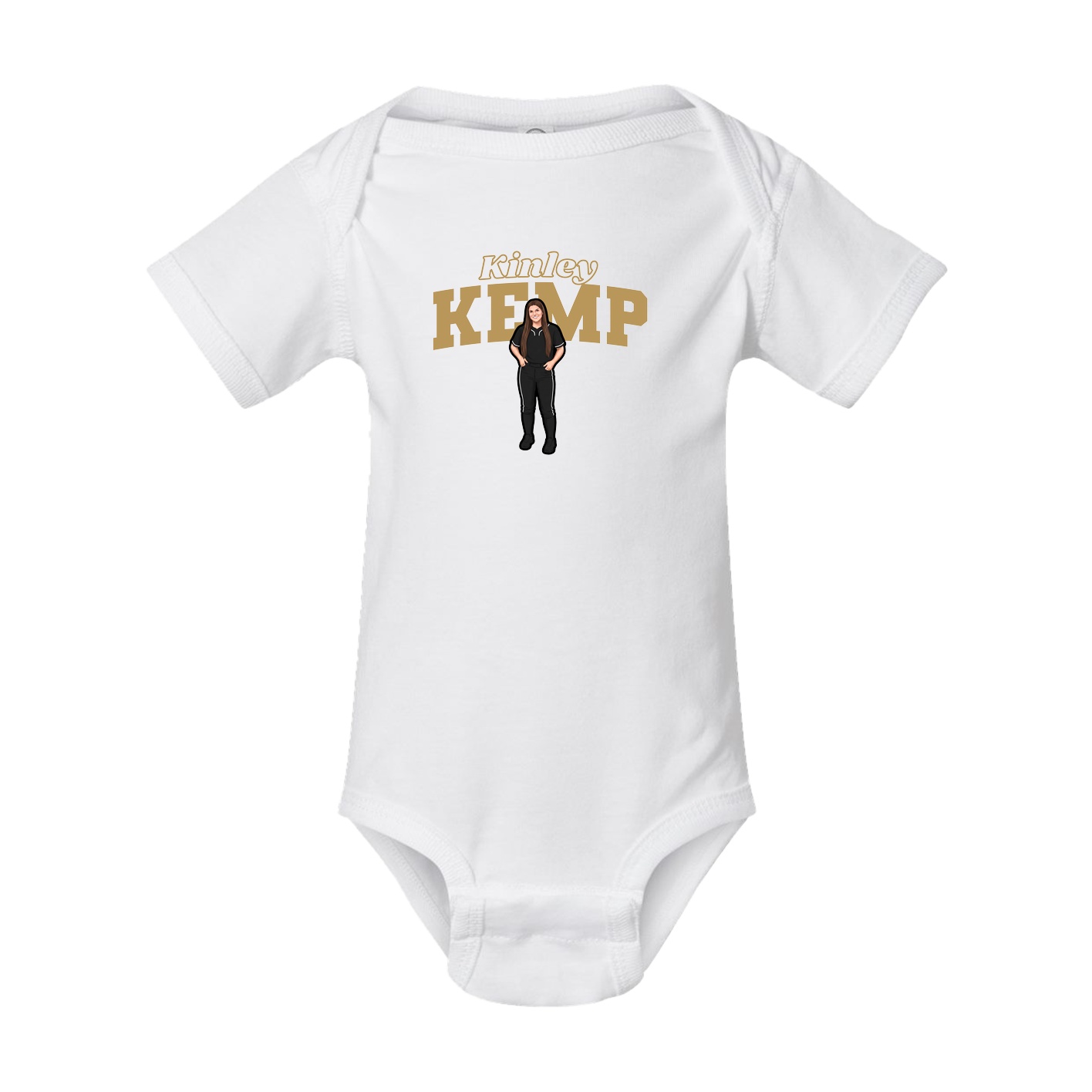 Baby Onesie — Name Arch in White