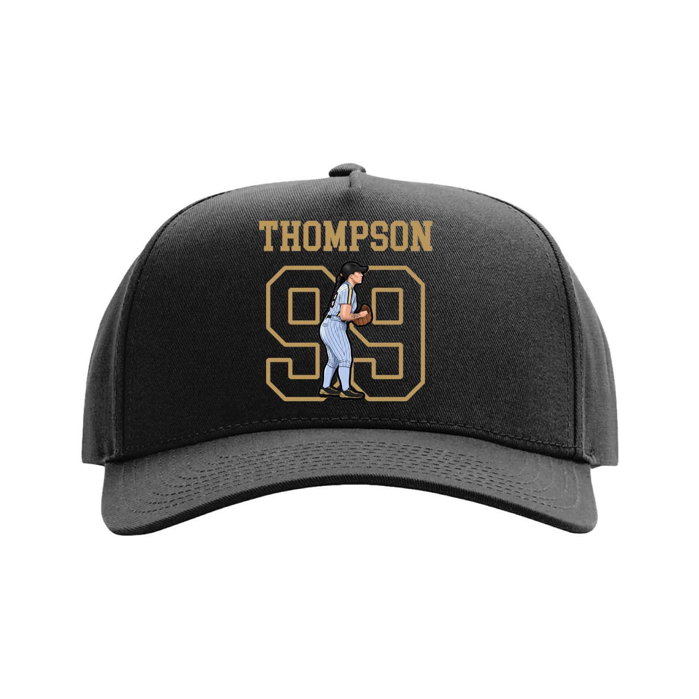 Full Fabric Five-Panel Champ Cap — Shirsey in Black
