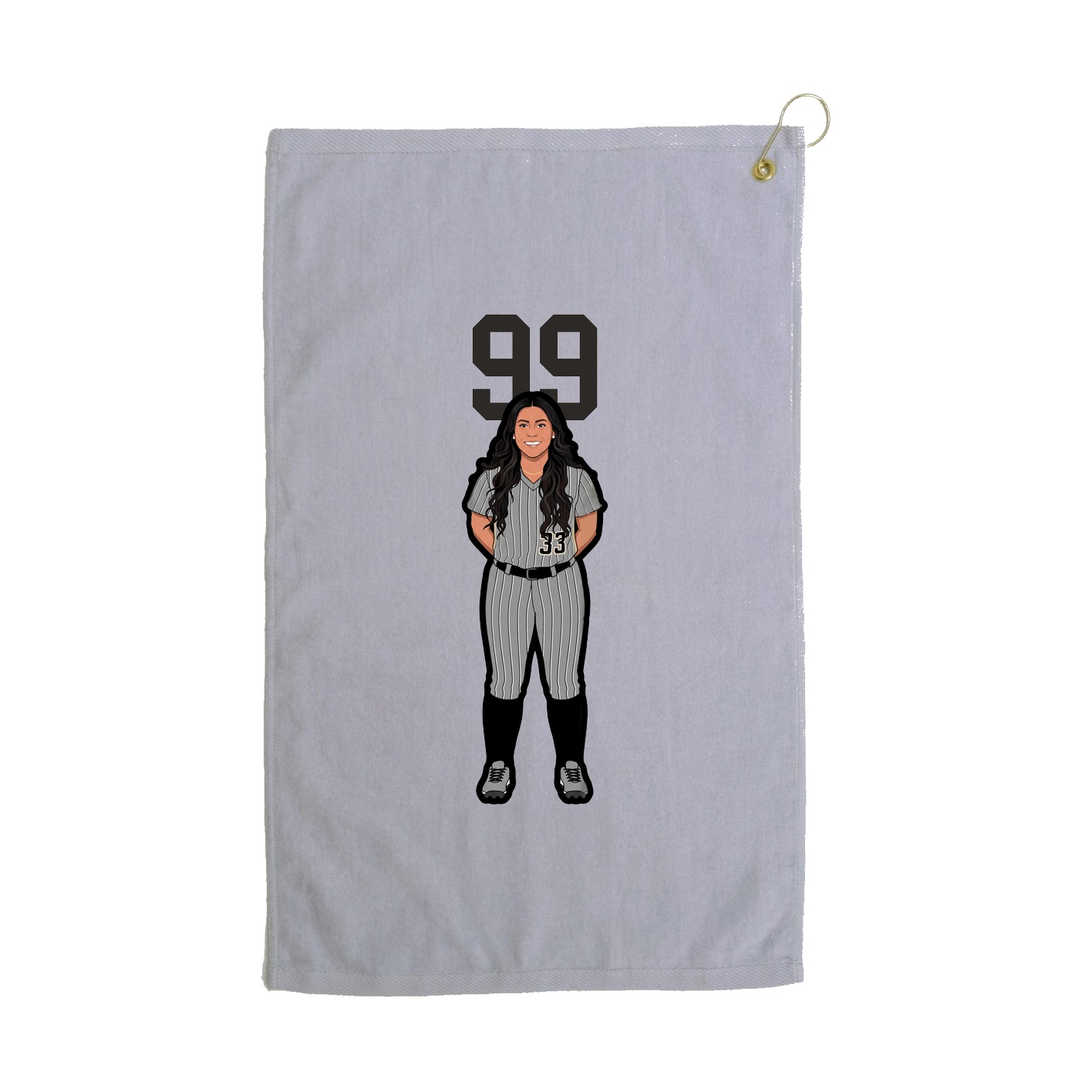 Golf Towel — Number Top in Grey