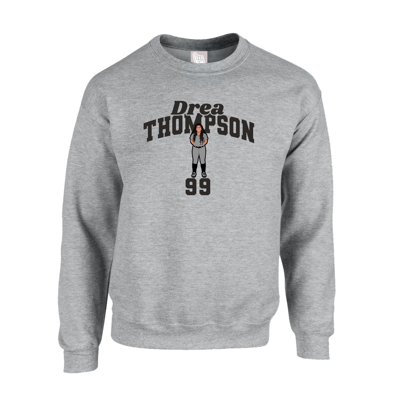 Fleece Crew — Signature Arch in Grey
