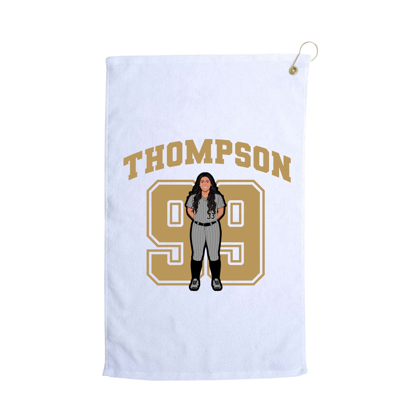 Golf Towel — Number in White