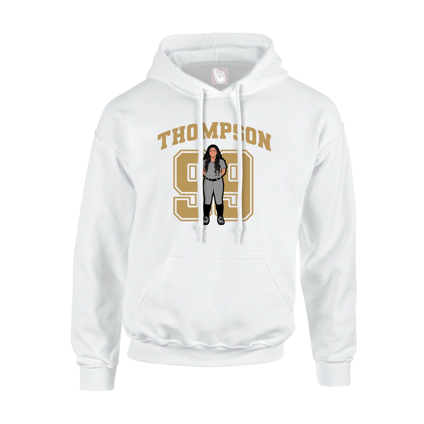 Hoodie — Number in White