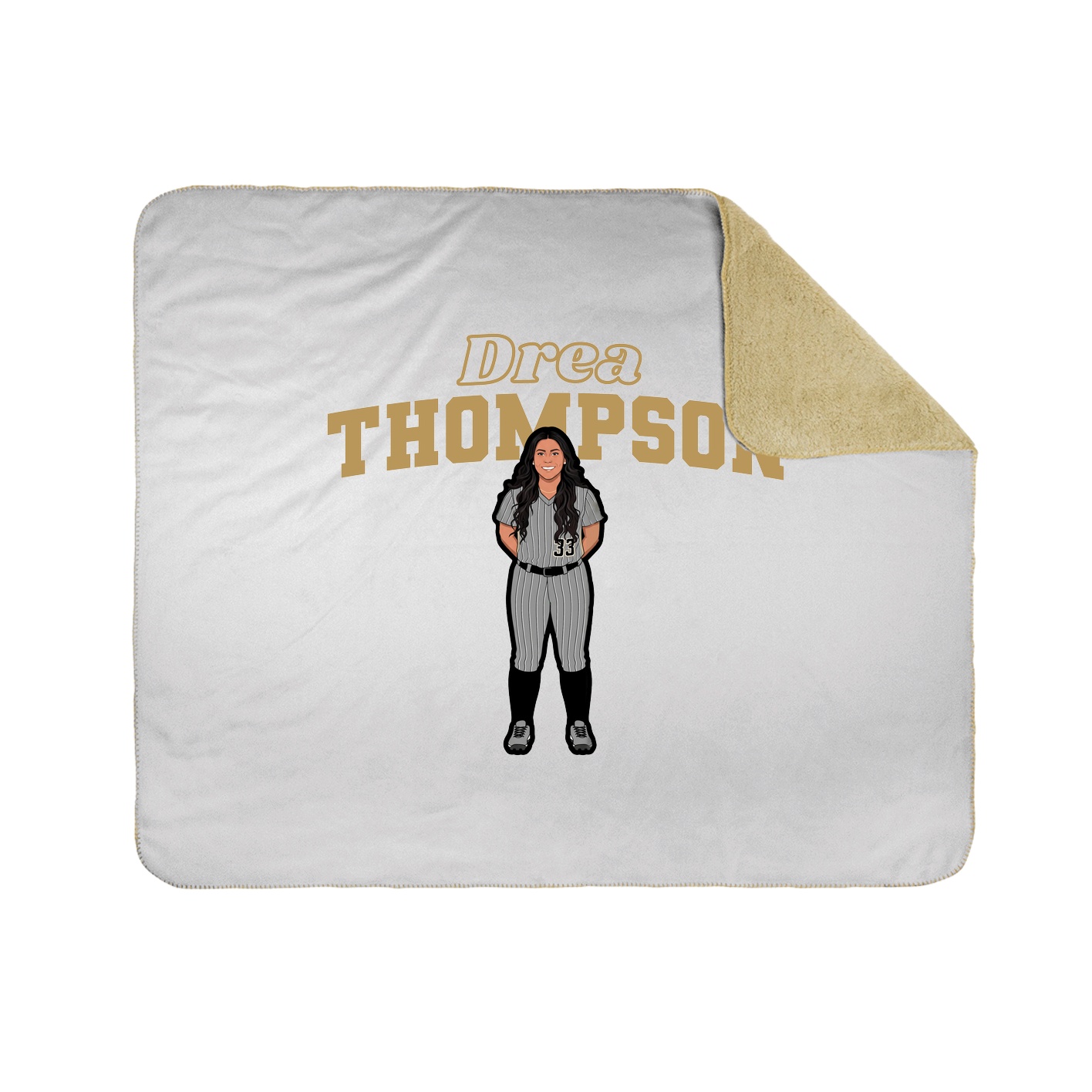 Throw Blanket — Name Arch in White