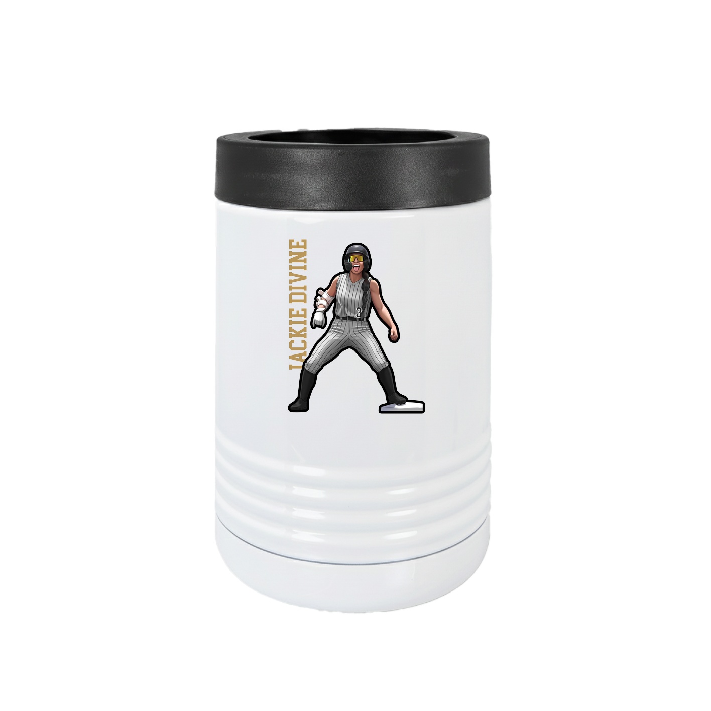 Beverage Holder — Name Vertical in White