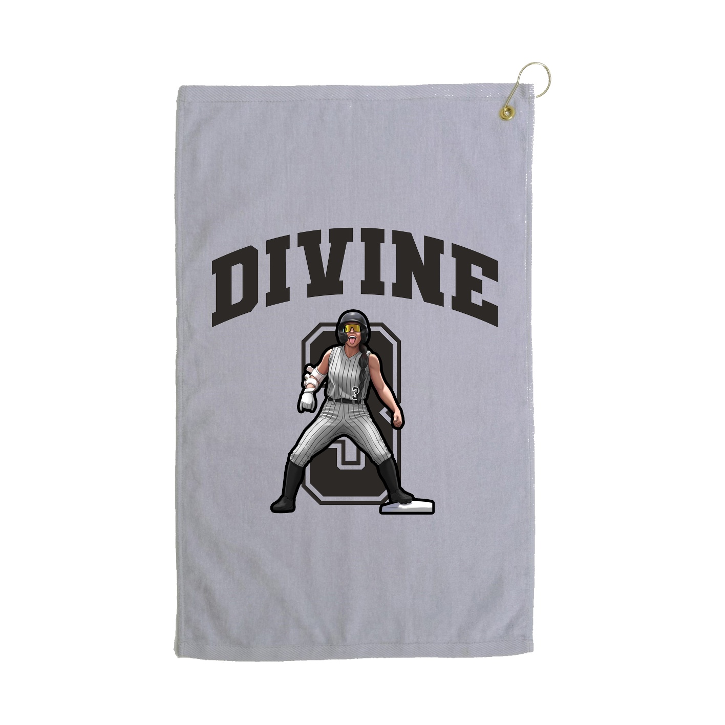 Golf Towel — Number in Grey