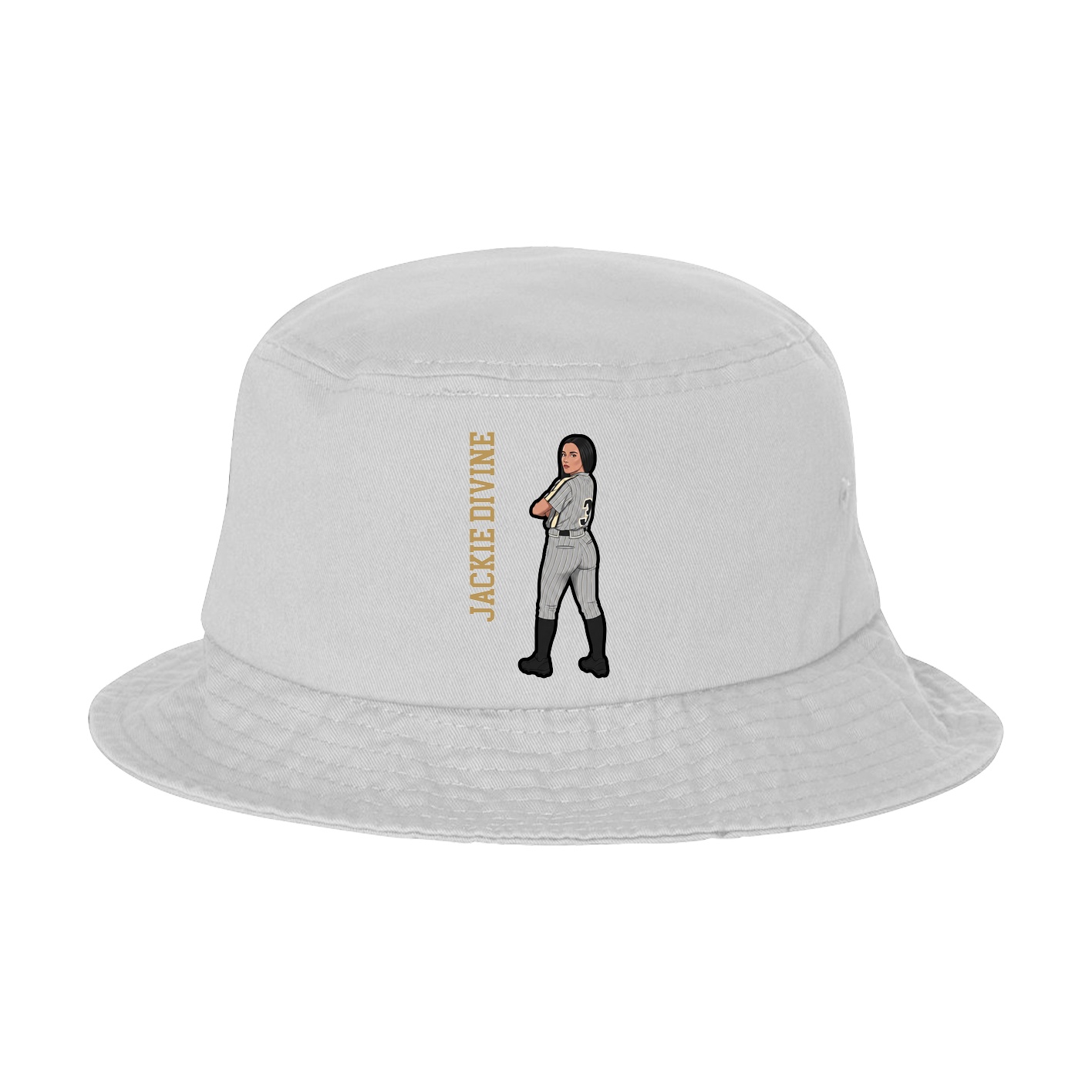 Bucket Cap — Name Vertical in White
