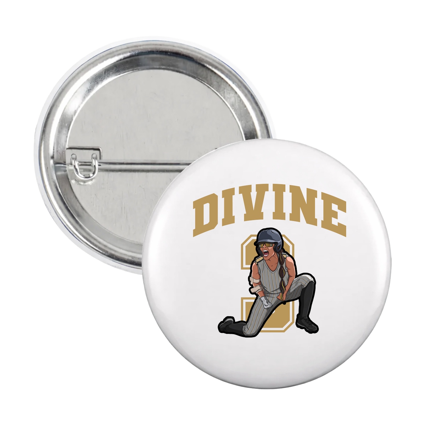 Game Day Button — Number in White