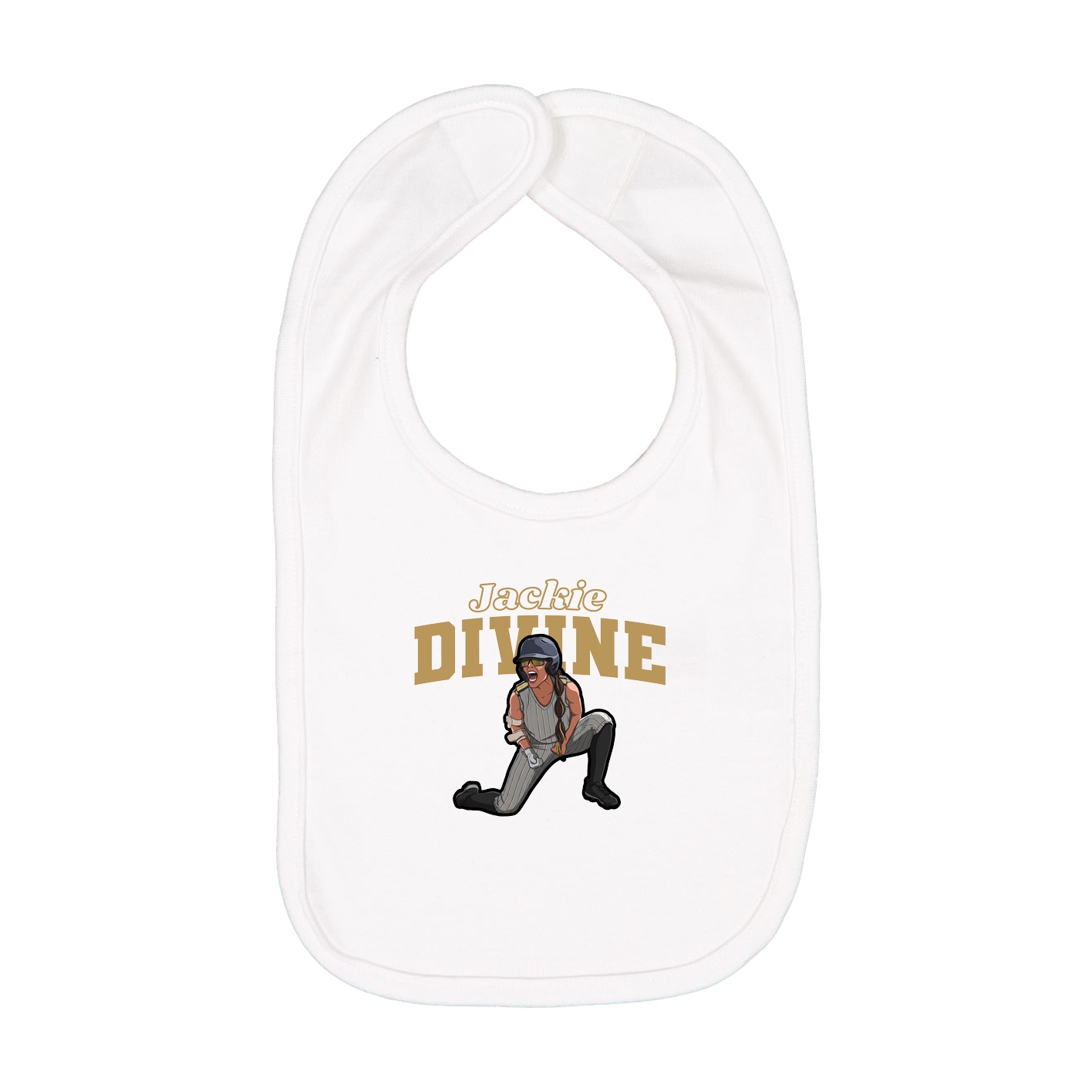 Infant Bib — Name Arch in White