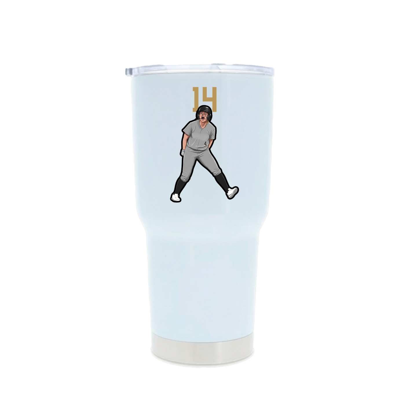 30oz Stainless Steel Tumbler — Number Top in White