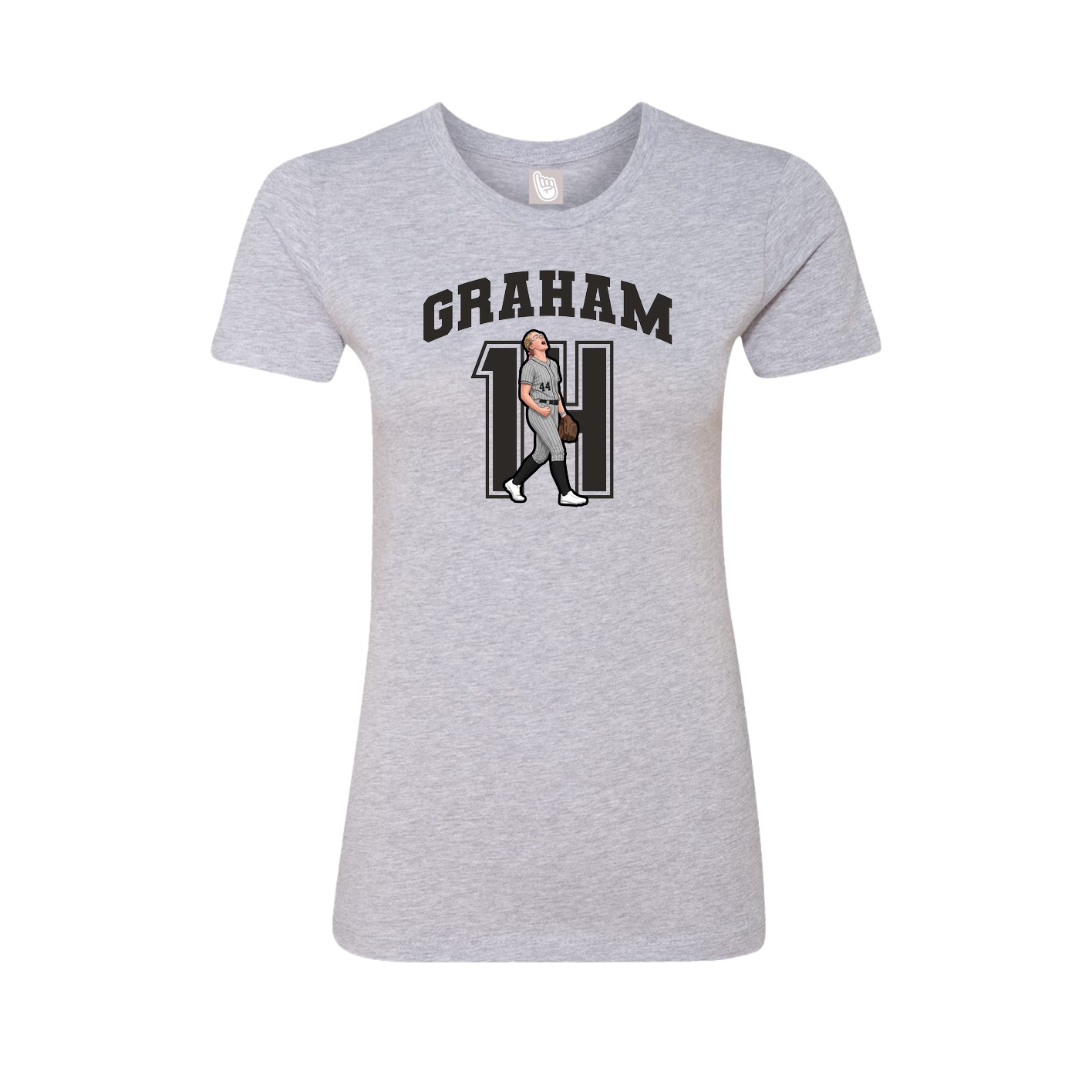Fitted Women's Tee — Number in Grey