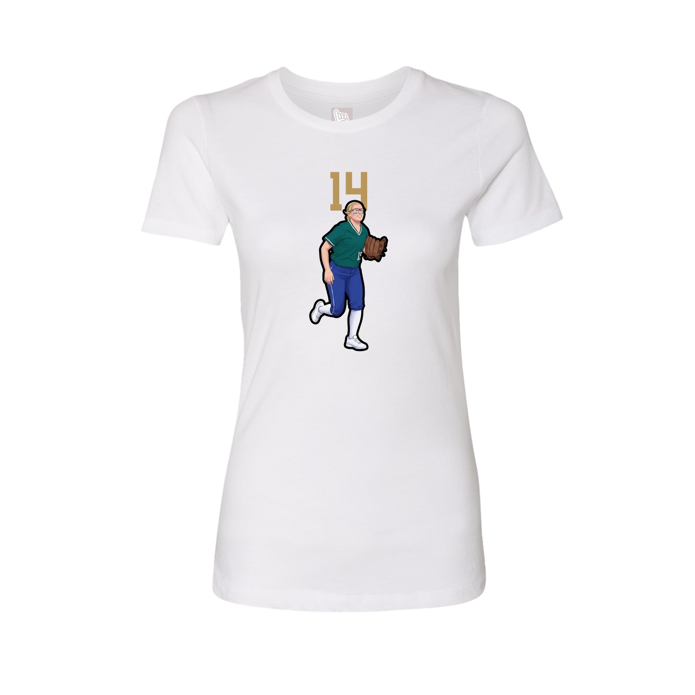Fitted Women's Tee — Number Top in White