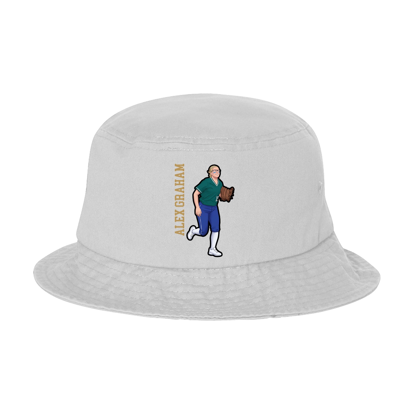 Bucket Cap — Name Vertical in White