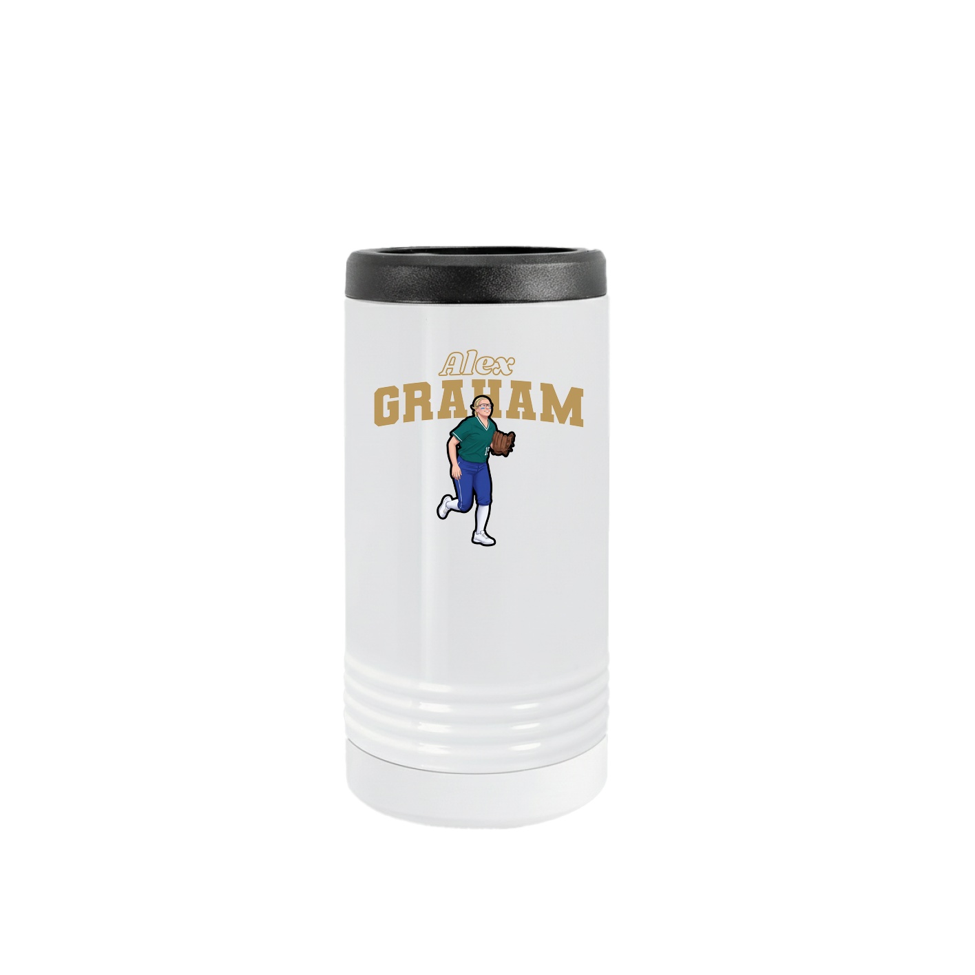 Slim Beverage Holder — Name Arch in White