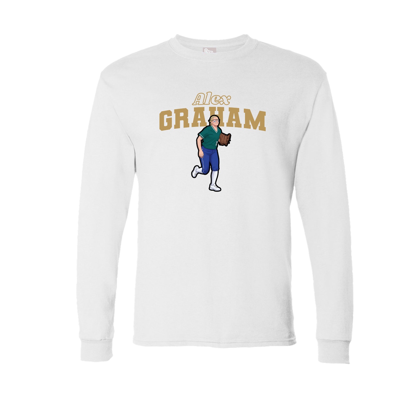 Long Sleeve Tee — Name Arch in White