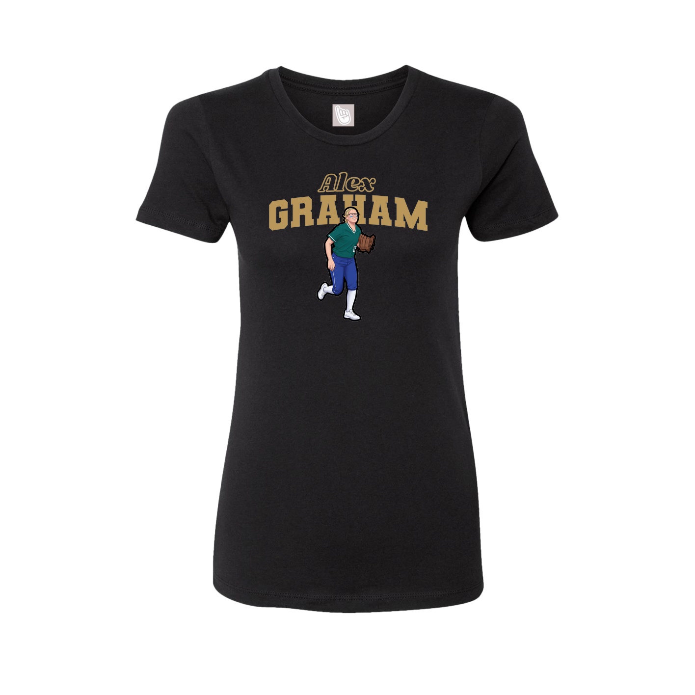Fitted Women's Tee — Name Arch in Black
