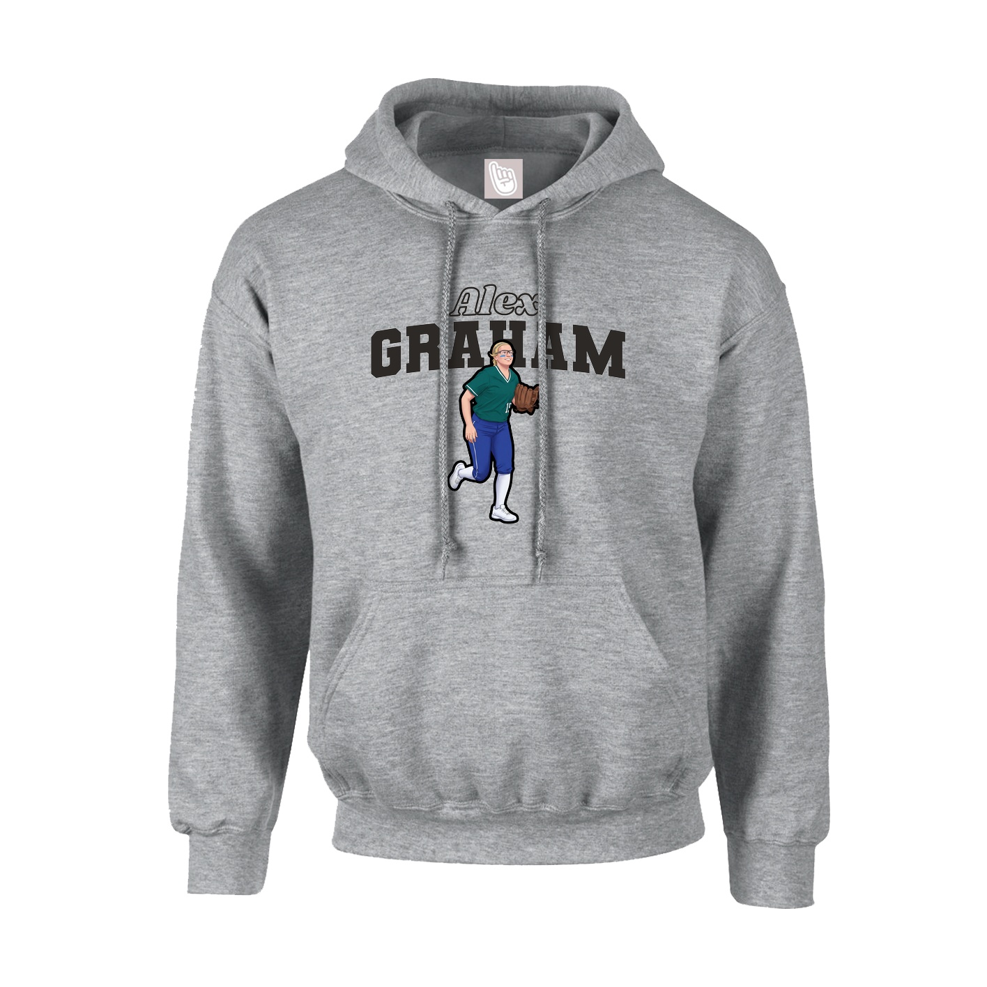 Hoodie — Name Arch in Grey