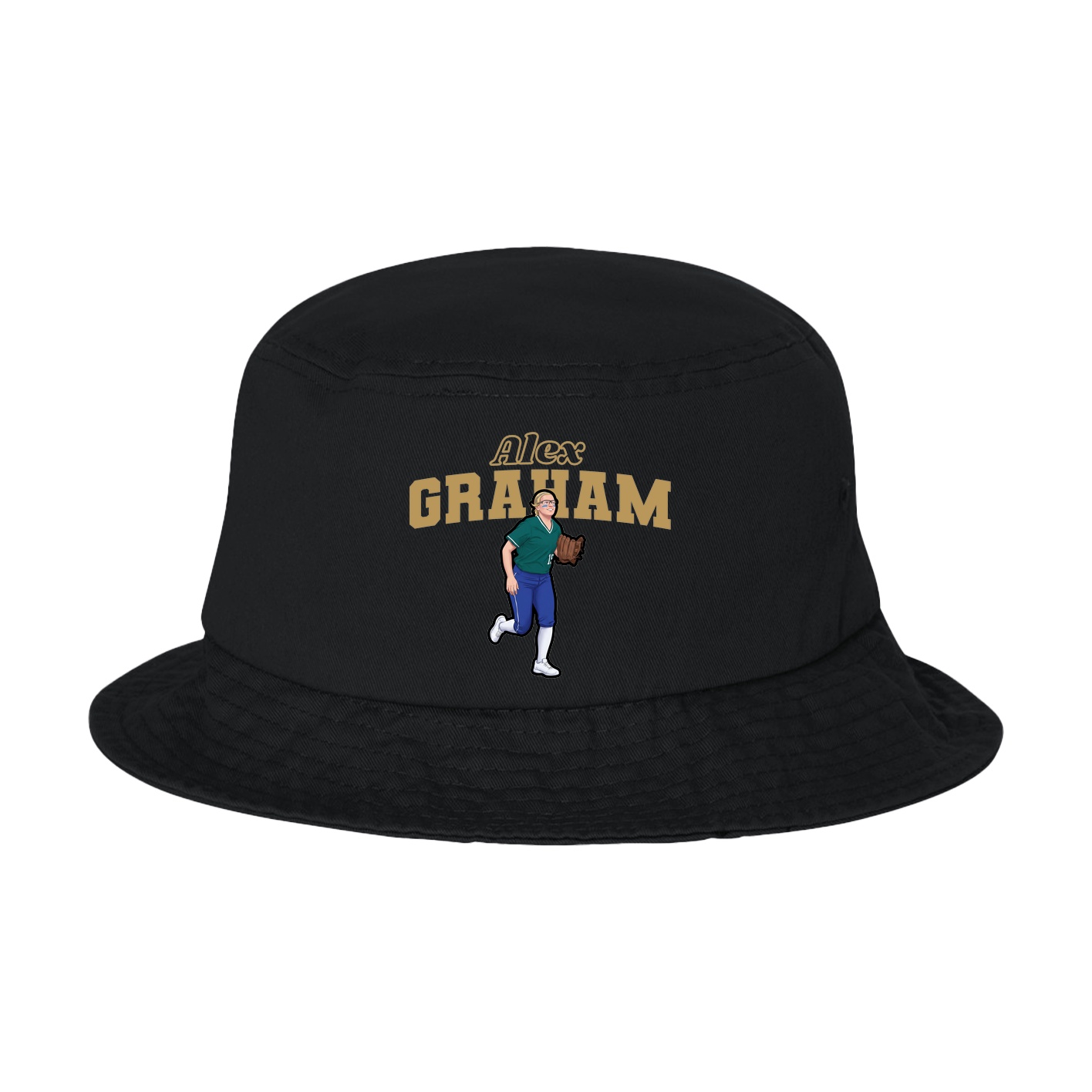 Bucket Cap — Name Arch in Black