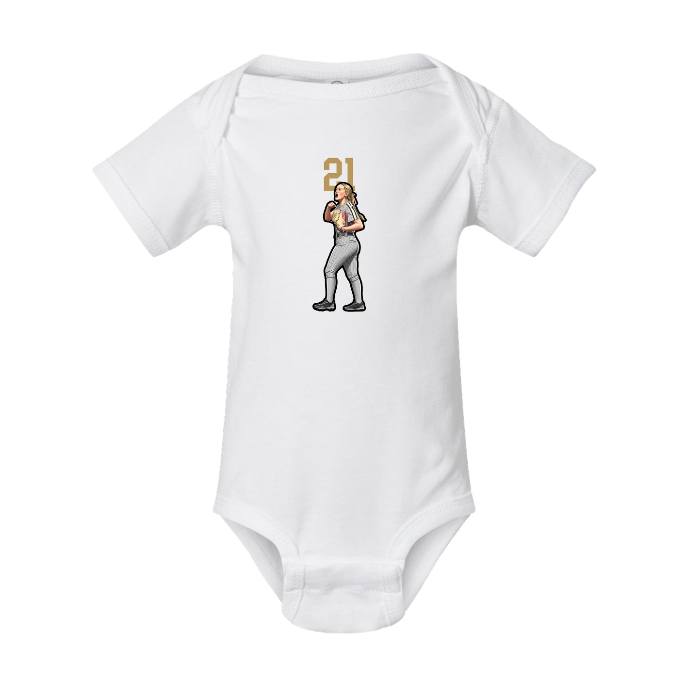 Baby Onesie — Number Top in White
