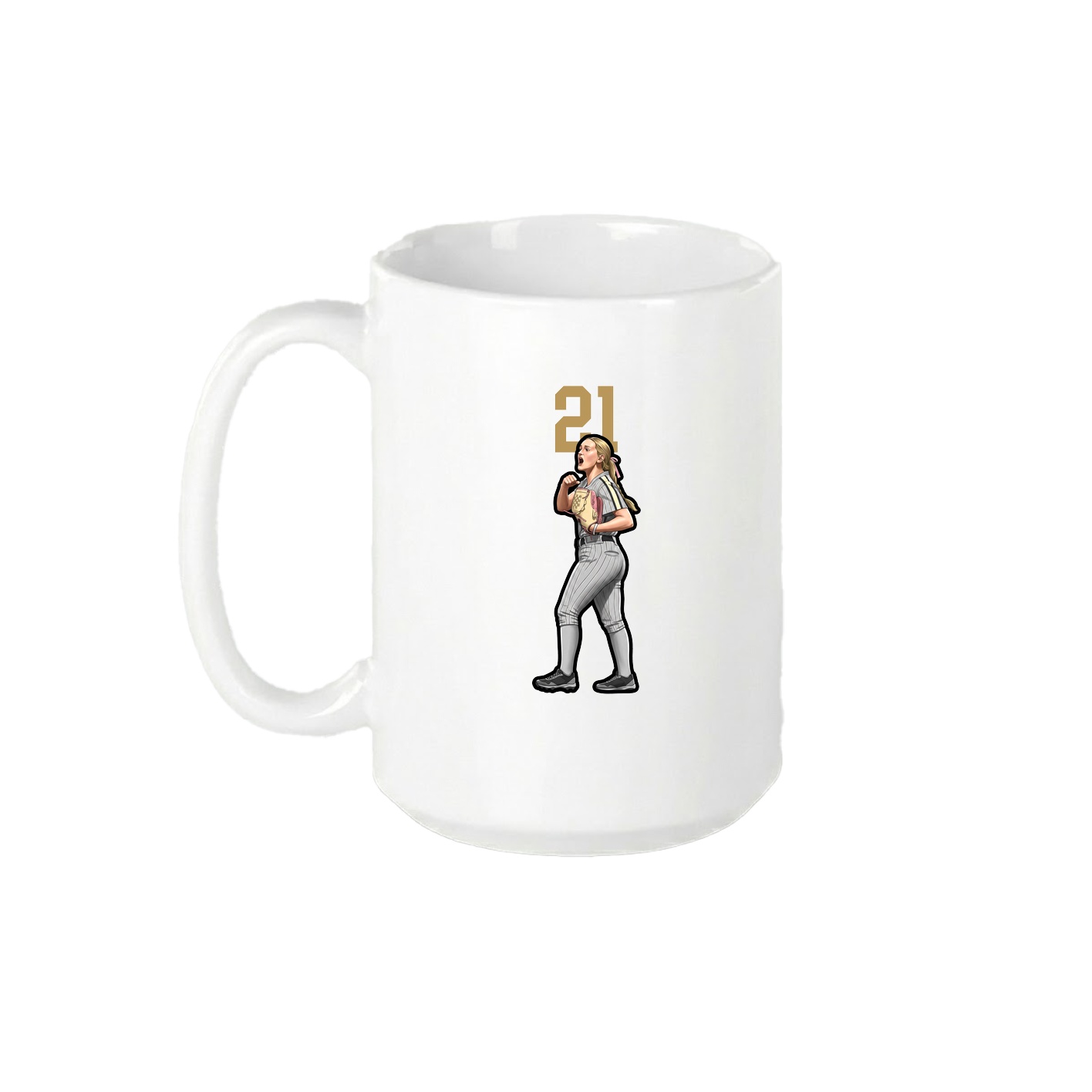 15oz Coffee Mug — Number Top in White