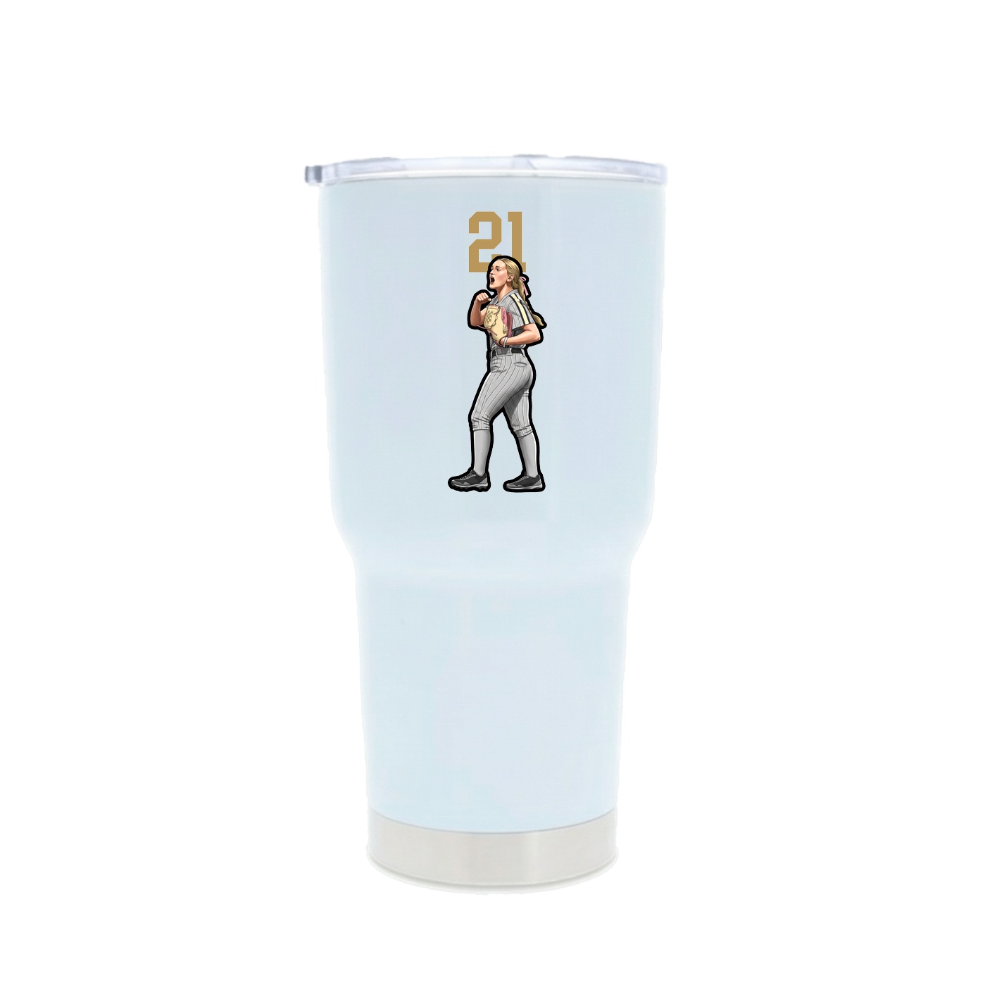 30oz Stainless Steel Tumbler — Number Top in White