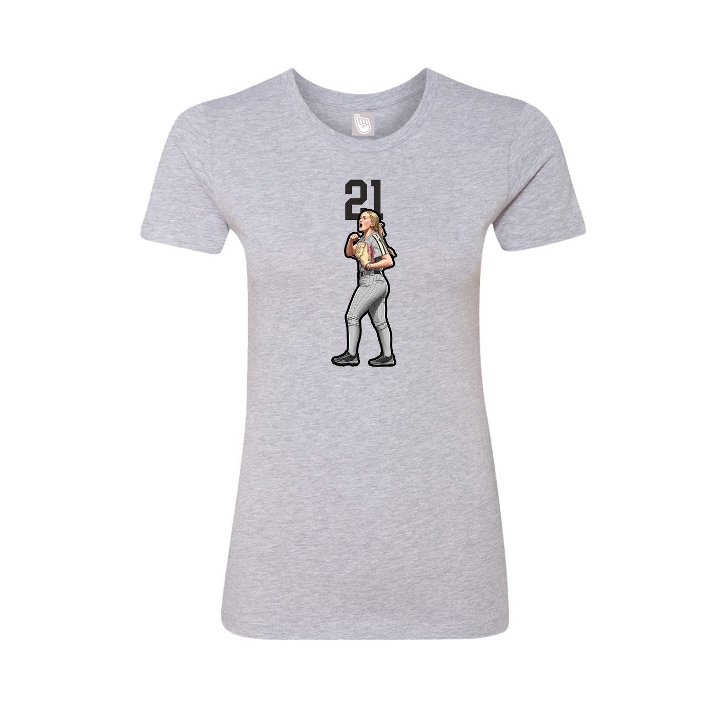 Fitted Women's Tee — Number Top in Grey