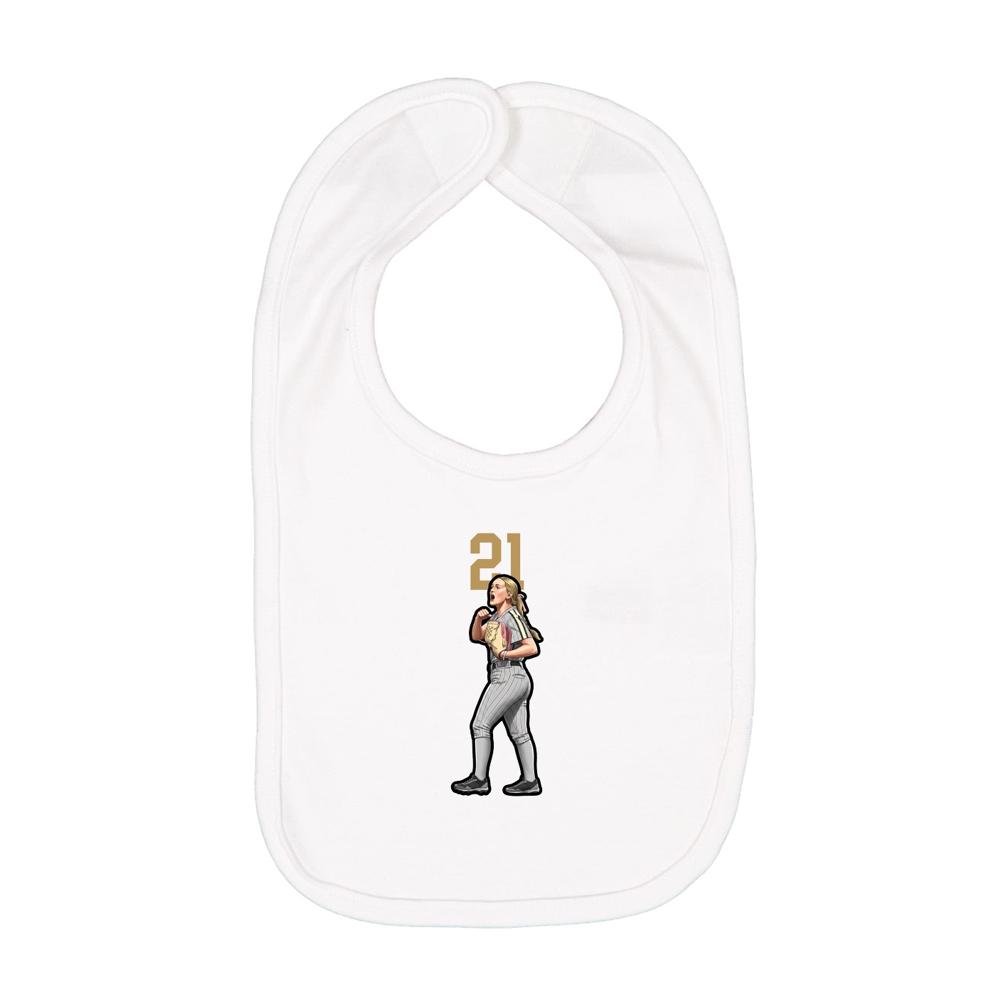 Infant Bib — Number Top in White