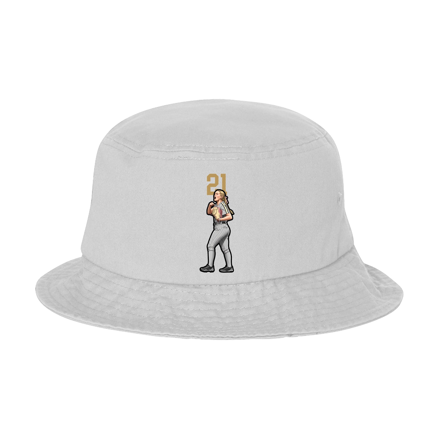 Bucket Cap — Number Top in White