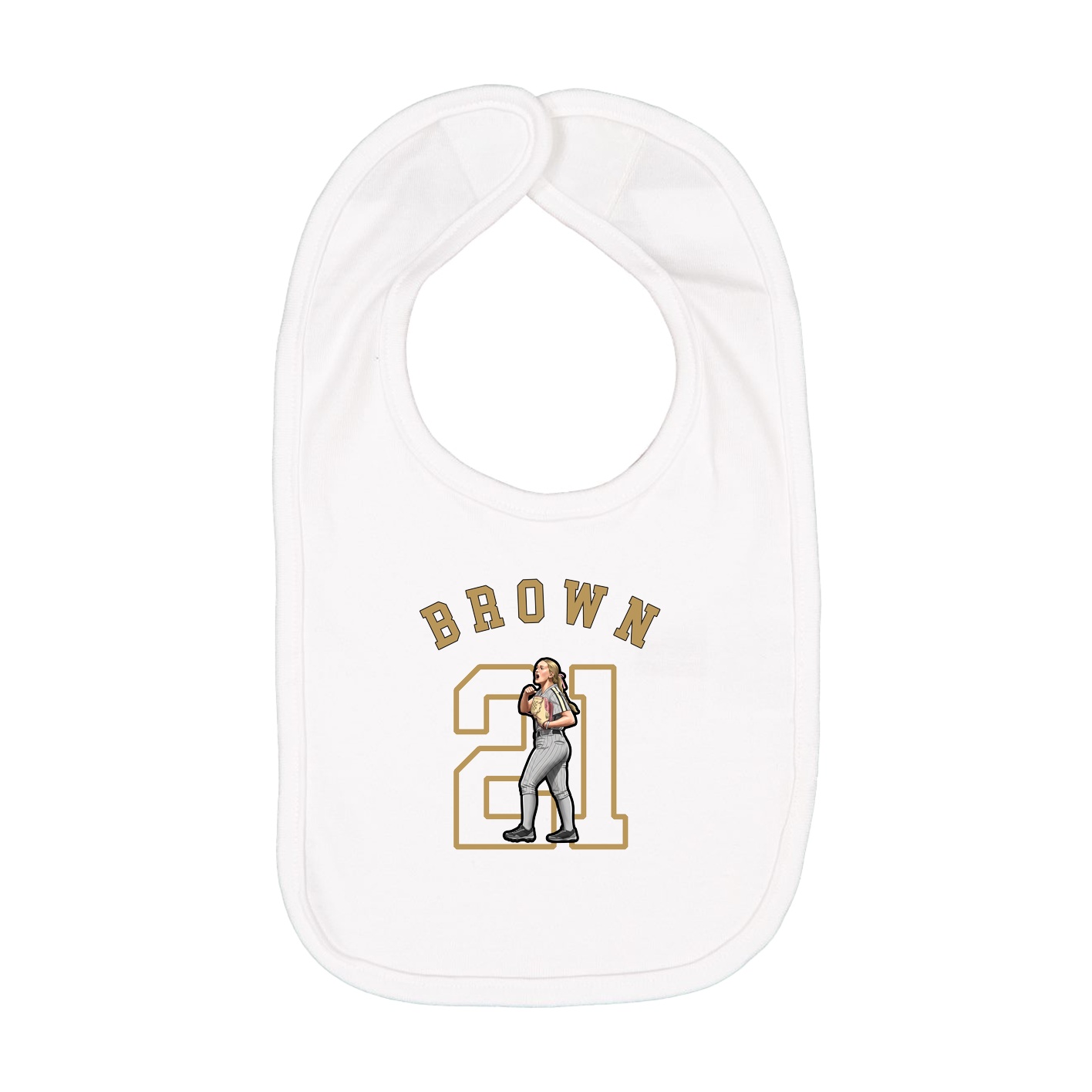 Infant Bib — Shirsey Arch in White