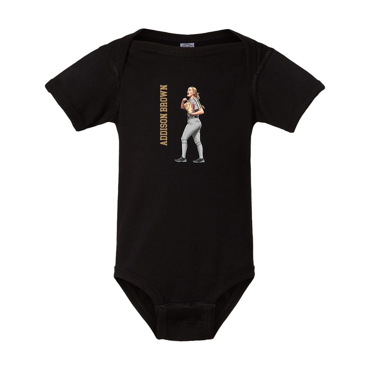 Baby Onesie — Name Vertical in Black