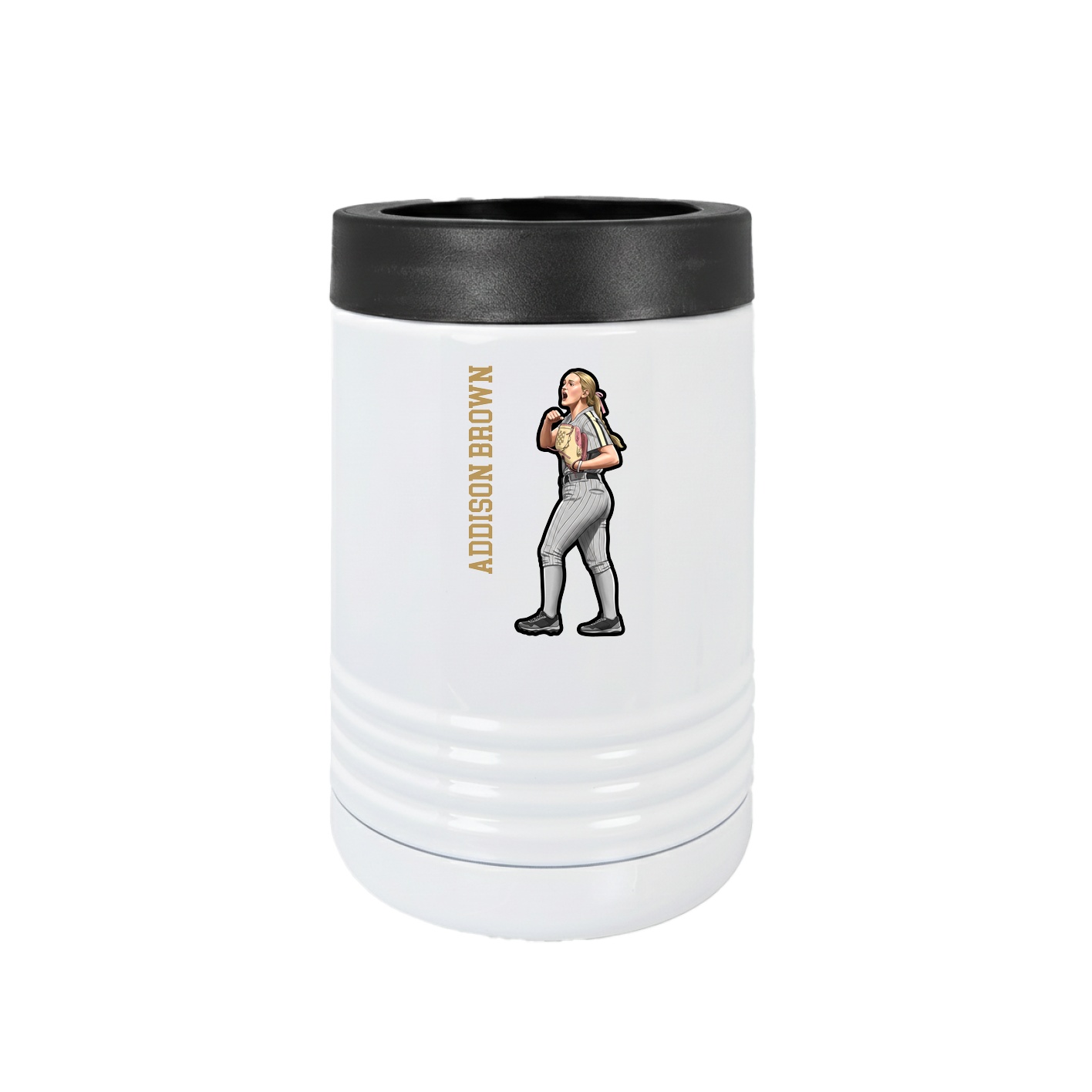 Beverage Holder — Name Vertical in White