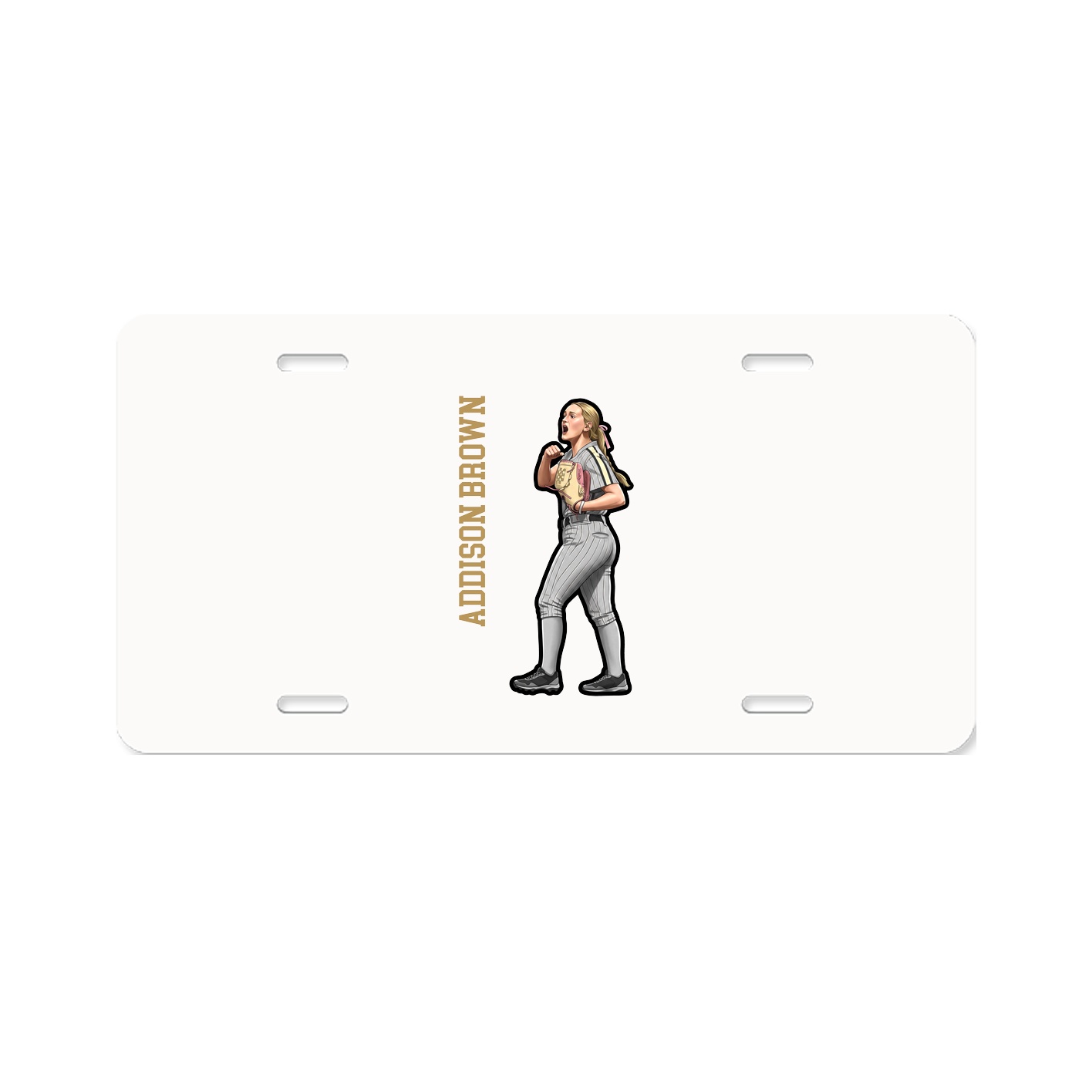 License Plate — Name Vertical in Classic