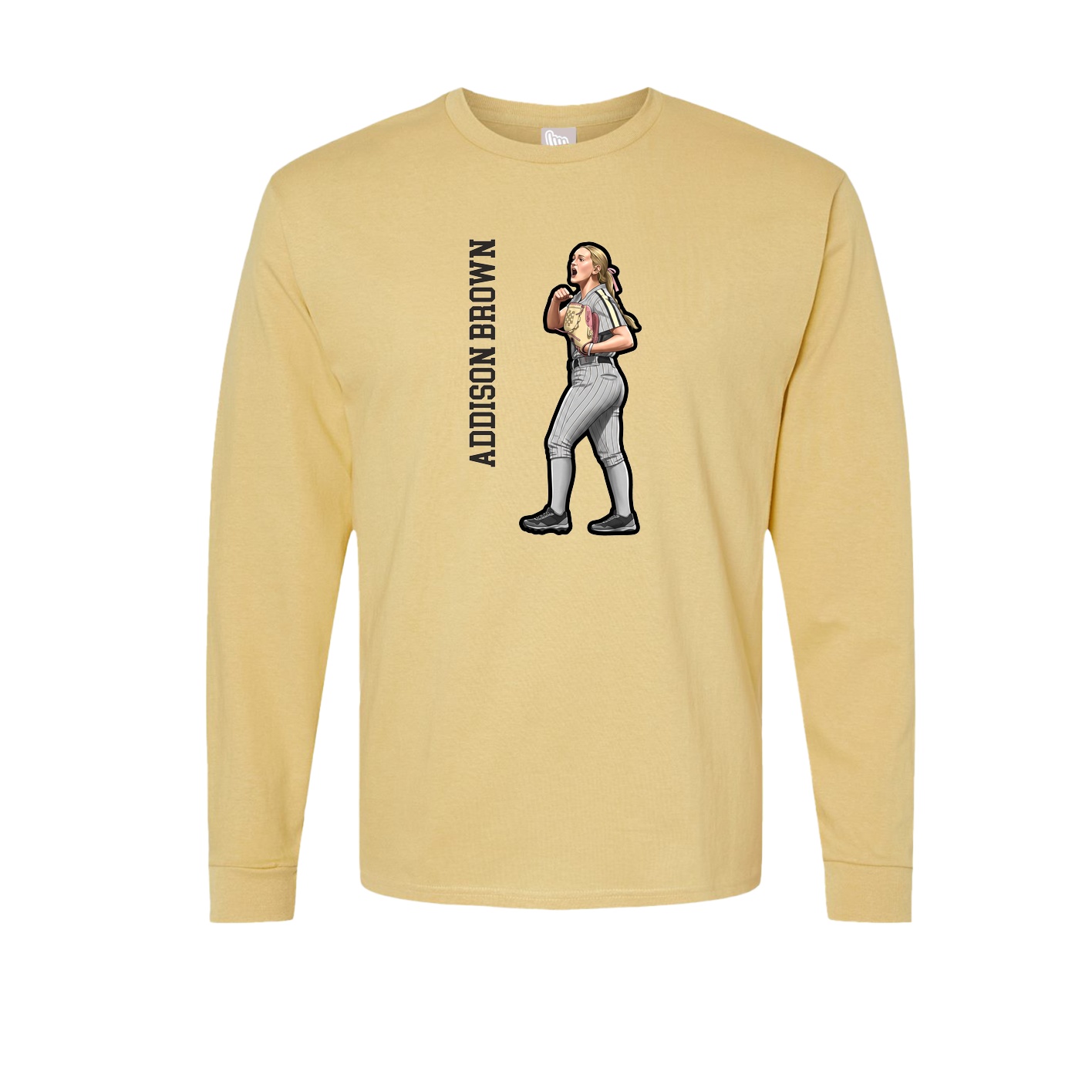 Long Sleeve Tee — Name Vertical in Vegas Gold