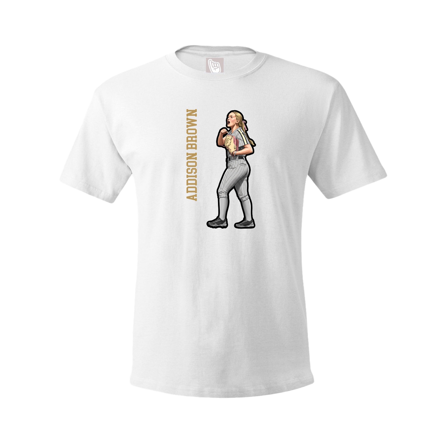 Youth Tee — Name Vertical in White