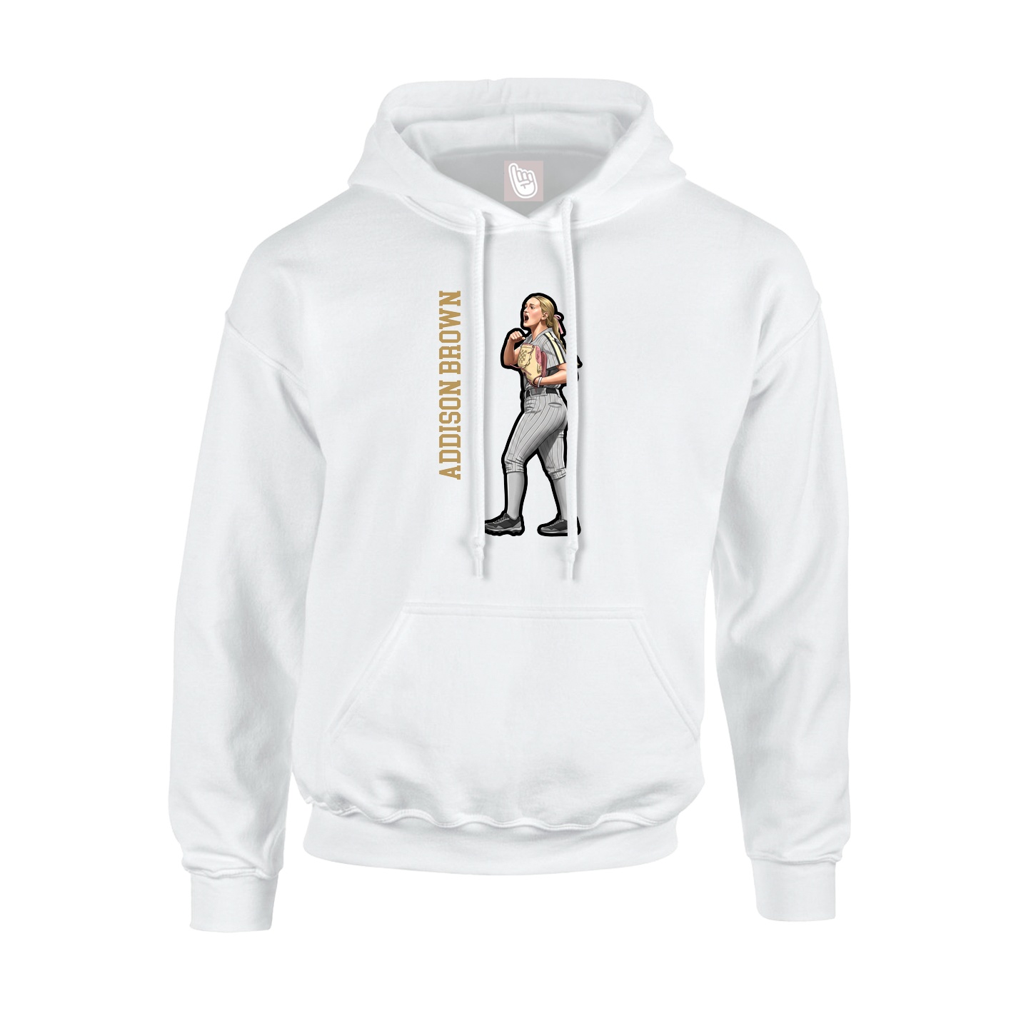 Youth Hoodie — Name Vertical in White