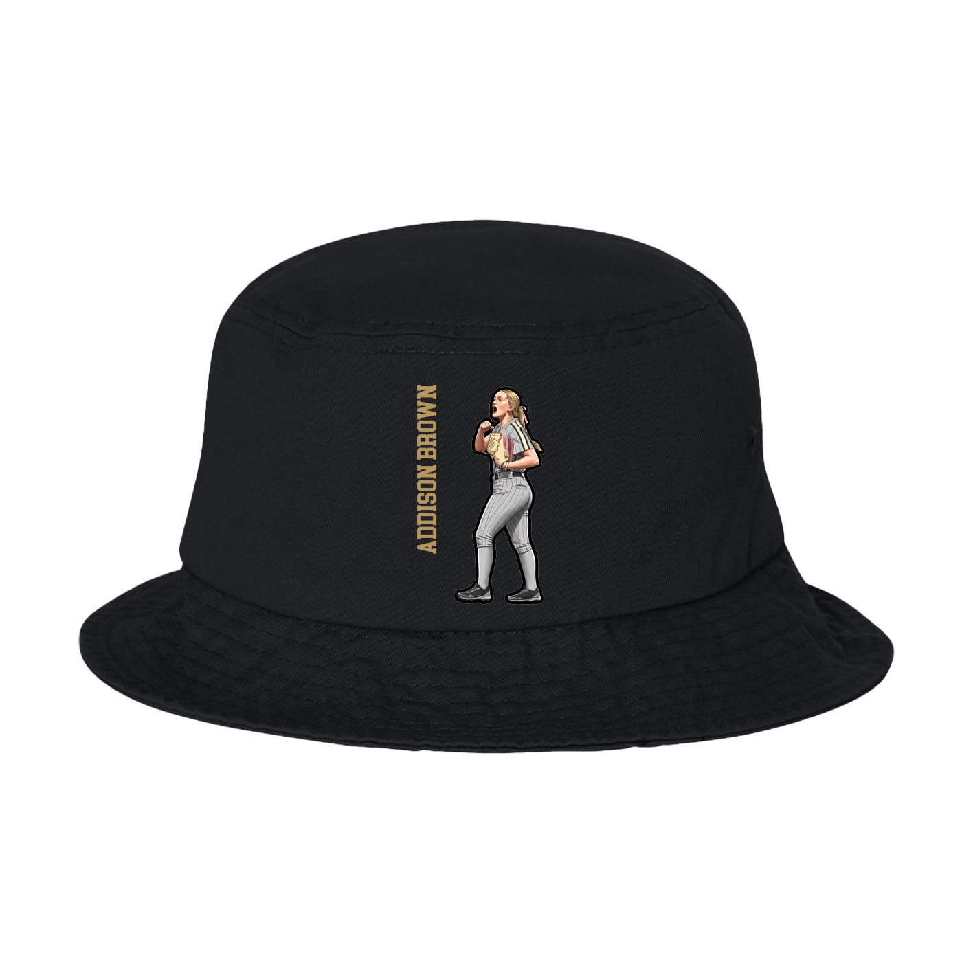 Bucket Cap — Name Vertical in Black