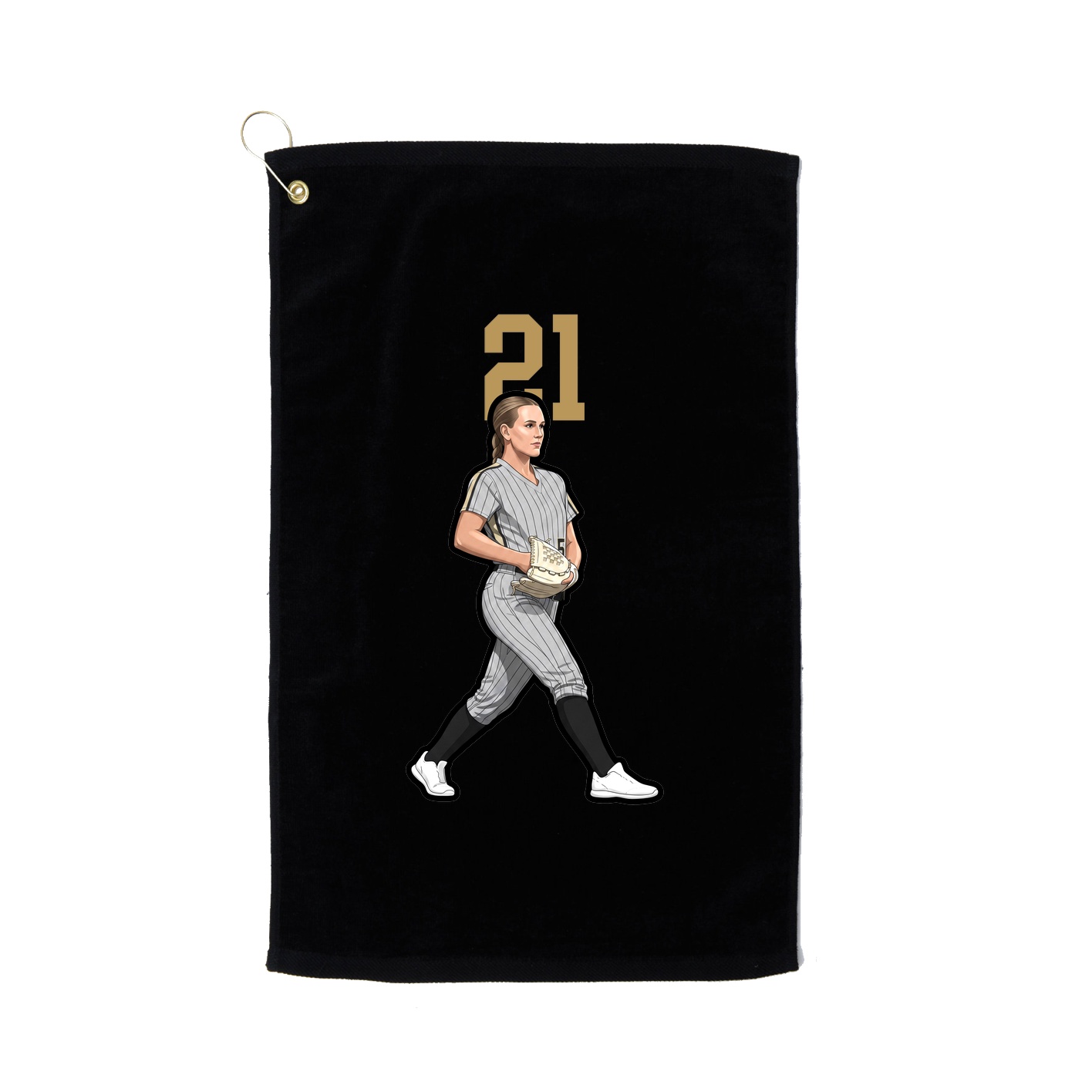 Golf Towel — Number Top in Black