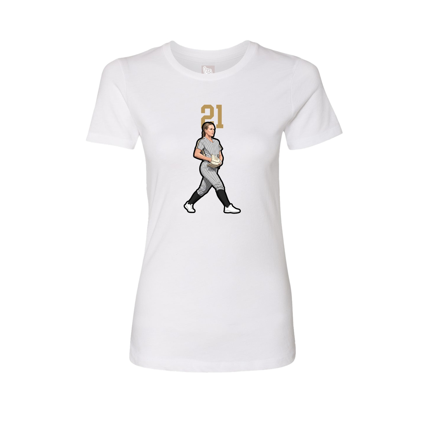 Fitted Women's Tee — Number Top in White