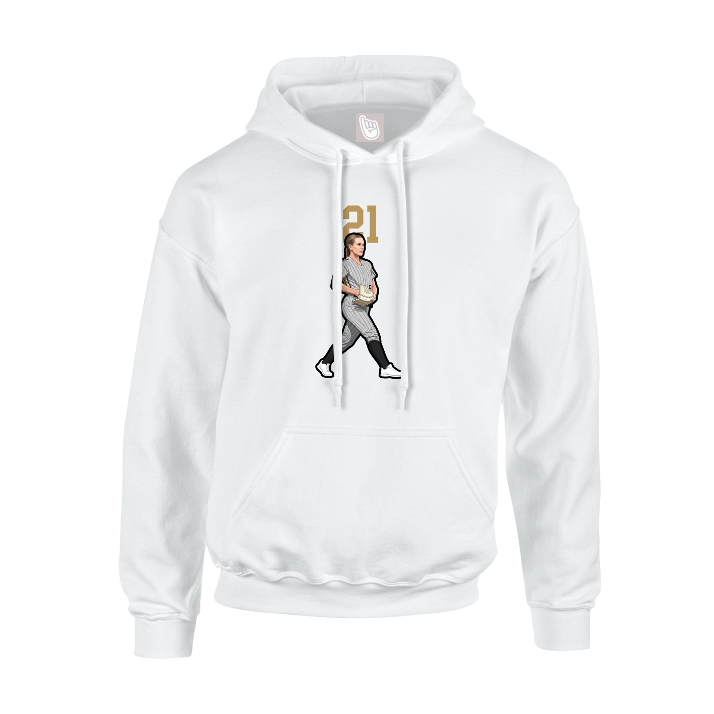 Hoodie — Number Top in White