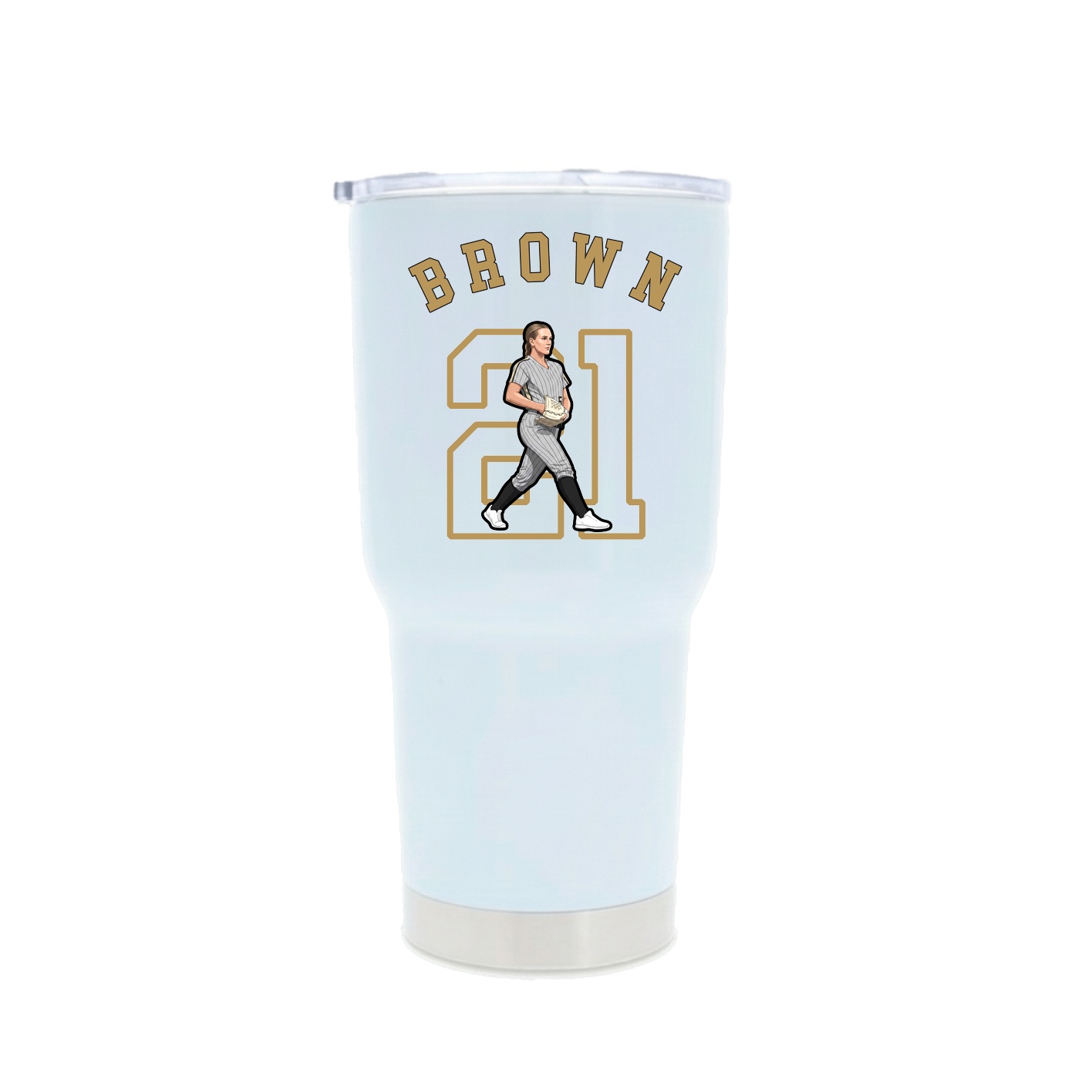 30oz Stainless Steel Tumbler — Shirsey Arch in White