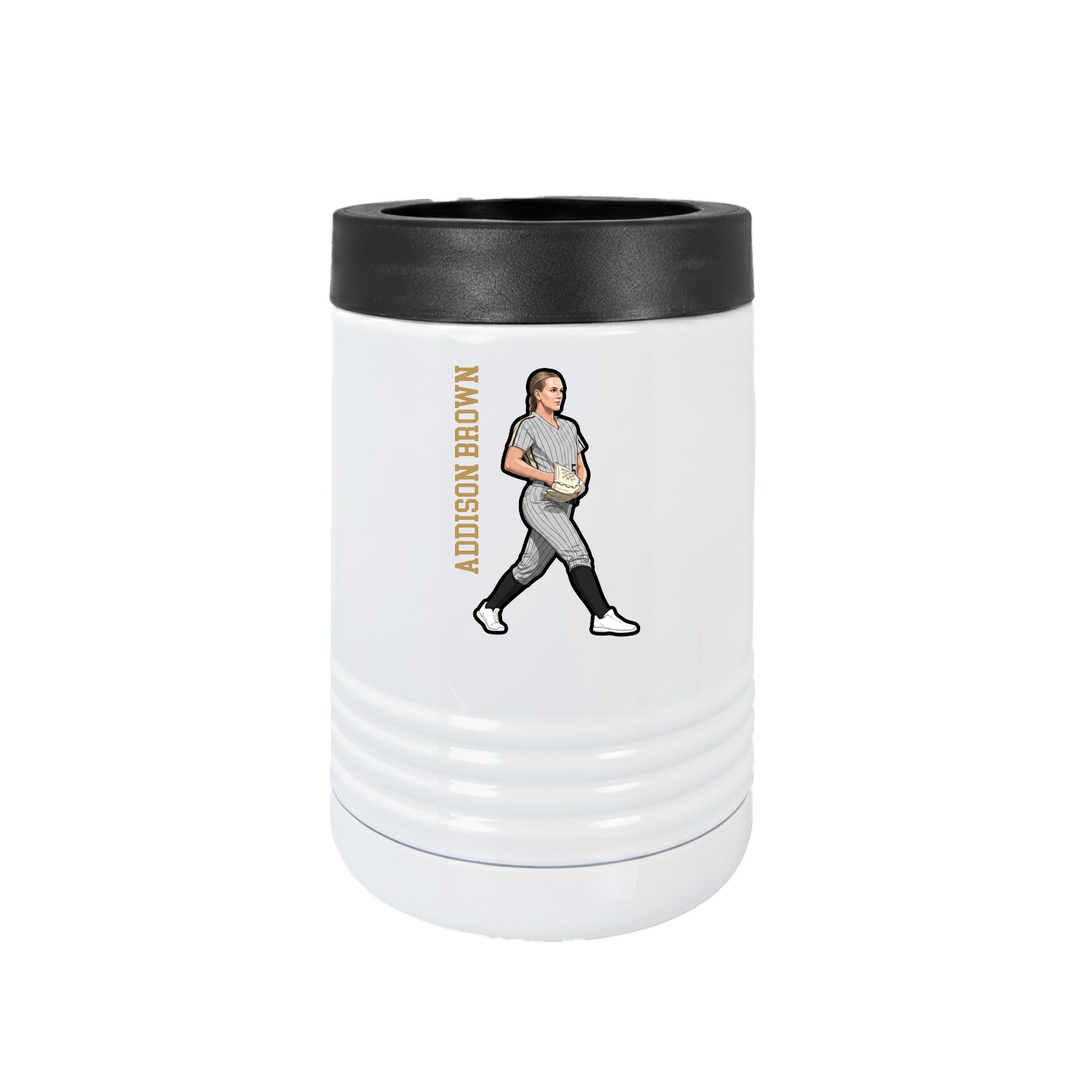 Beverage Holder — Name Vertical in White