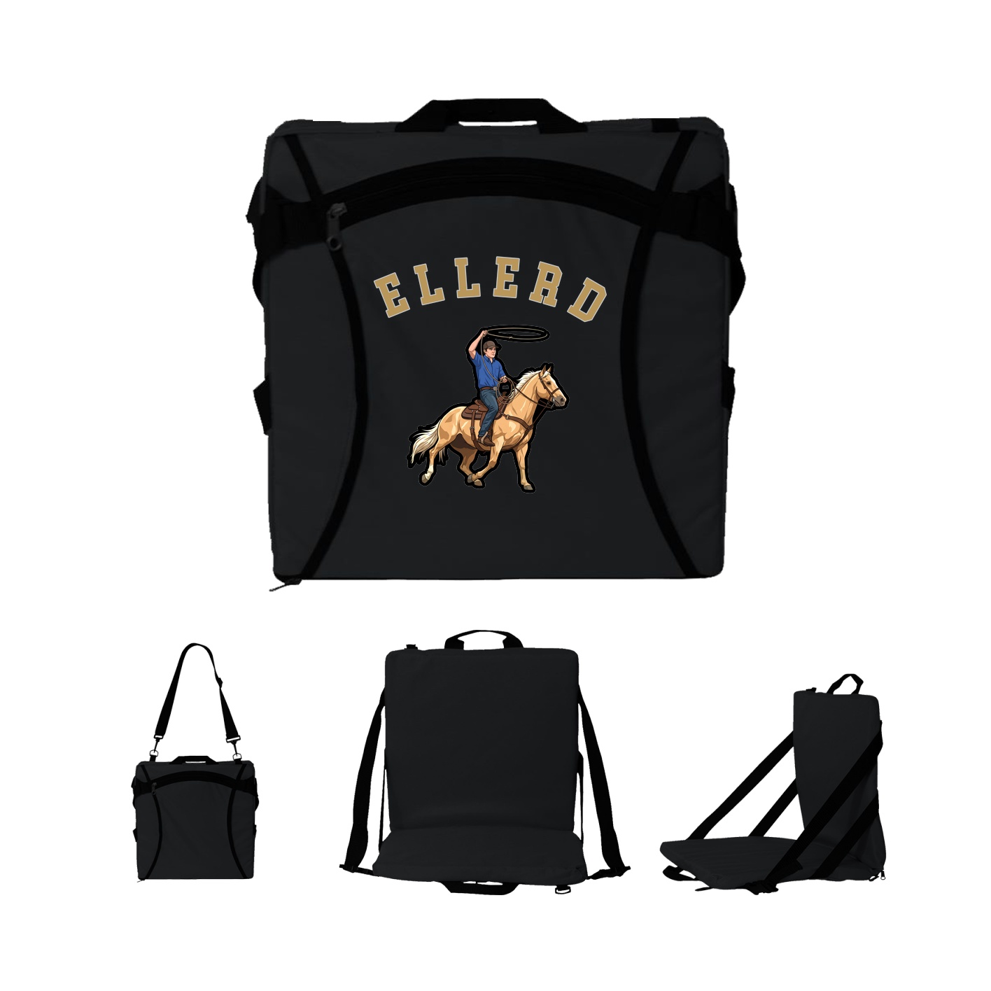 Folding Stadium Seat — Shirsey Arch in Black