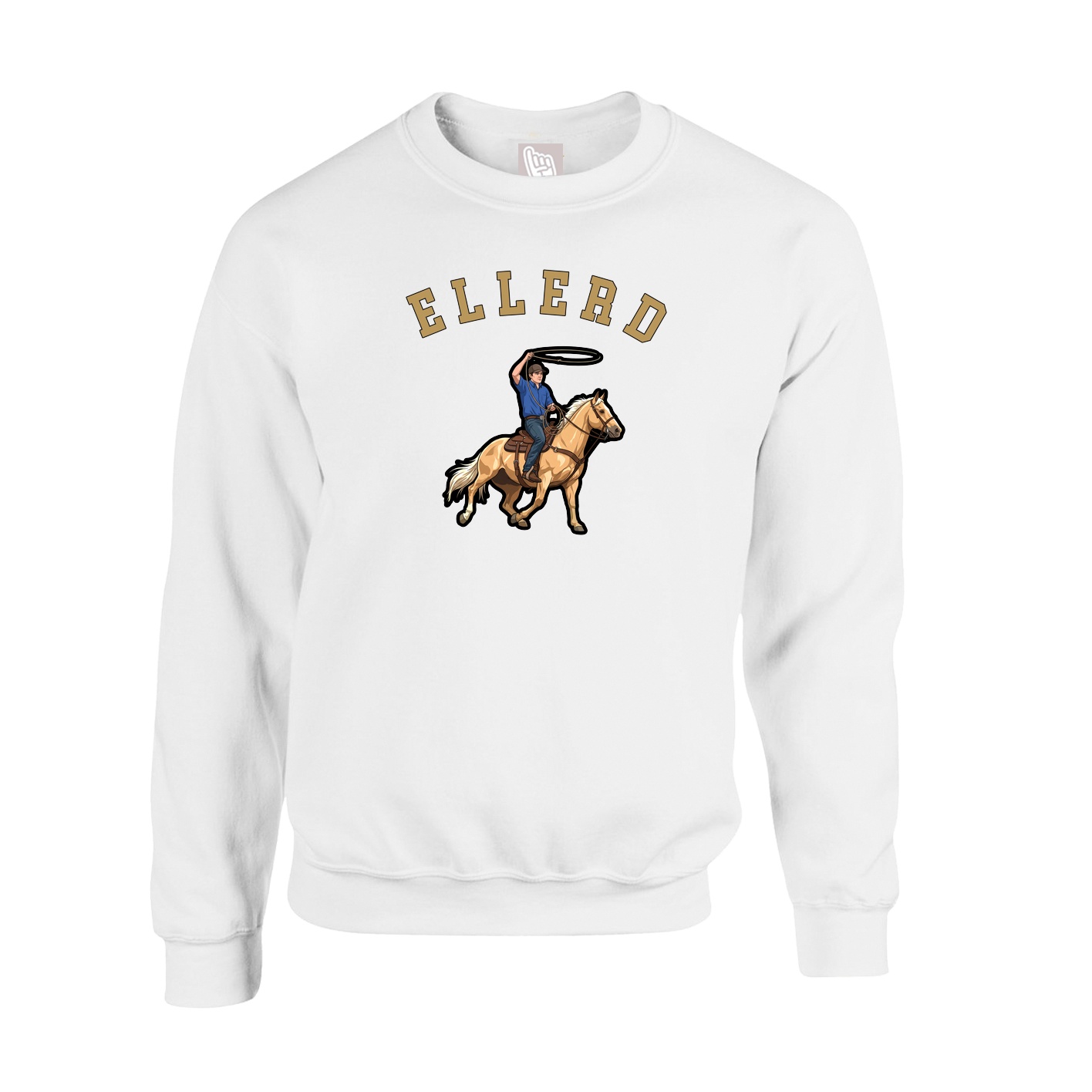 Fleece Crew — Shirsey Arch in White