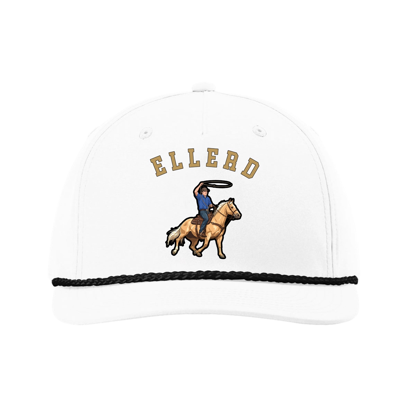 Five-Panel Classic Rope Cap — Shirsey Arch in White